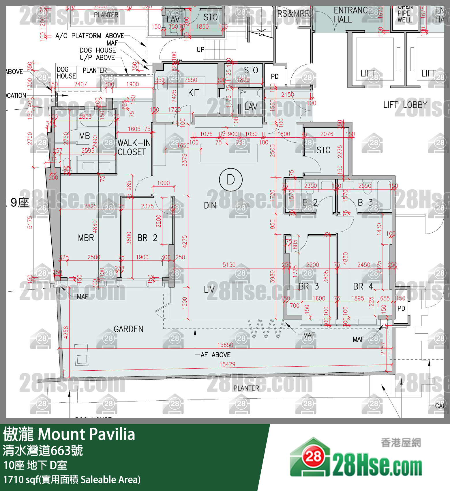 傲瀧 10座地下 D室 平面圖