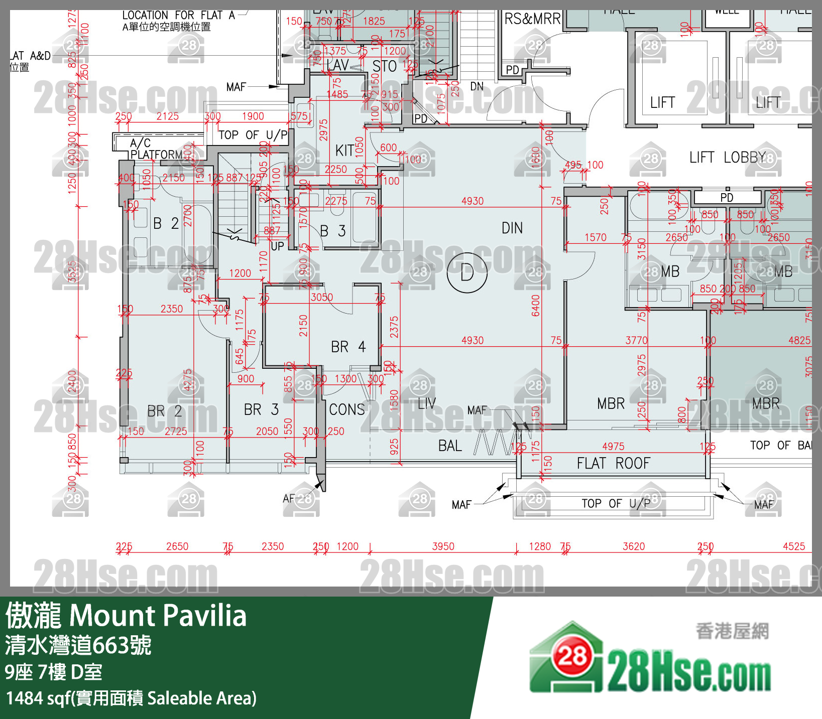 傲泷 9座 7楼 D室 平面图