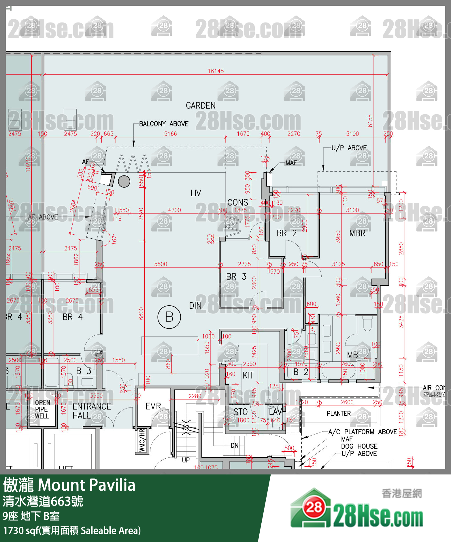 傲瀧 9座地下 B室 平面圖