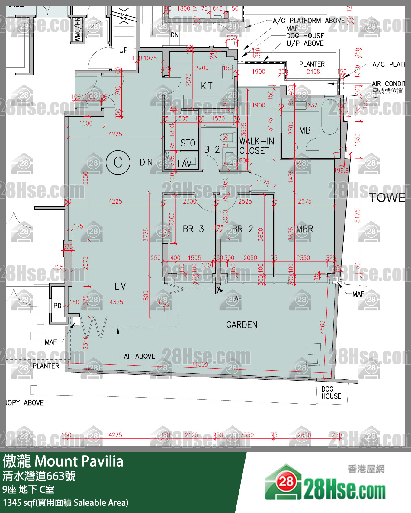 傲瀧 9座地下 C室 平面圖