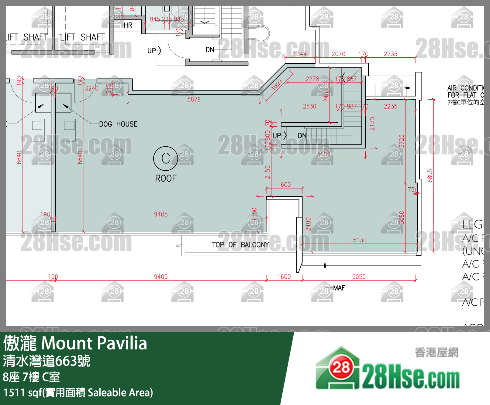 Mount Pavilia, Flat C, 7/F, Tower 8 FloorPlan