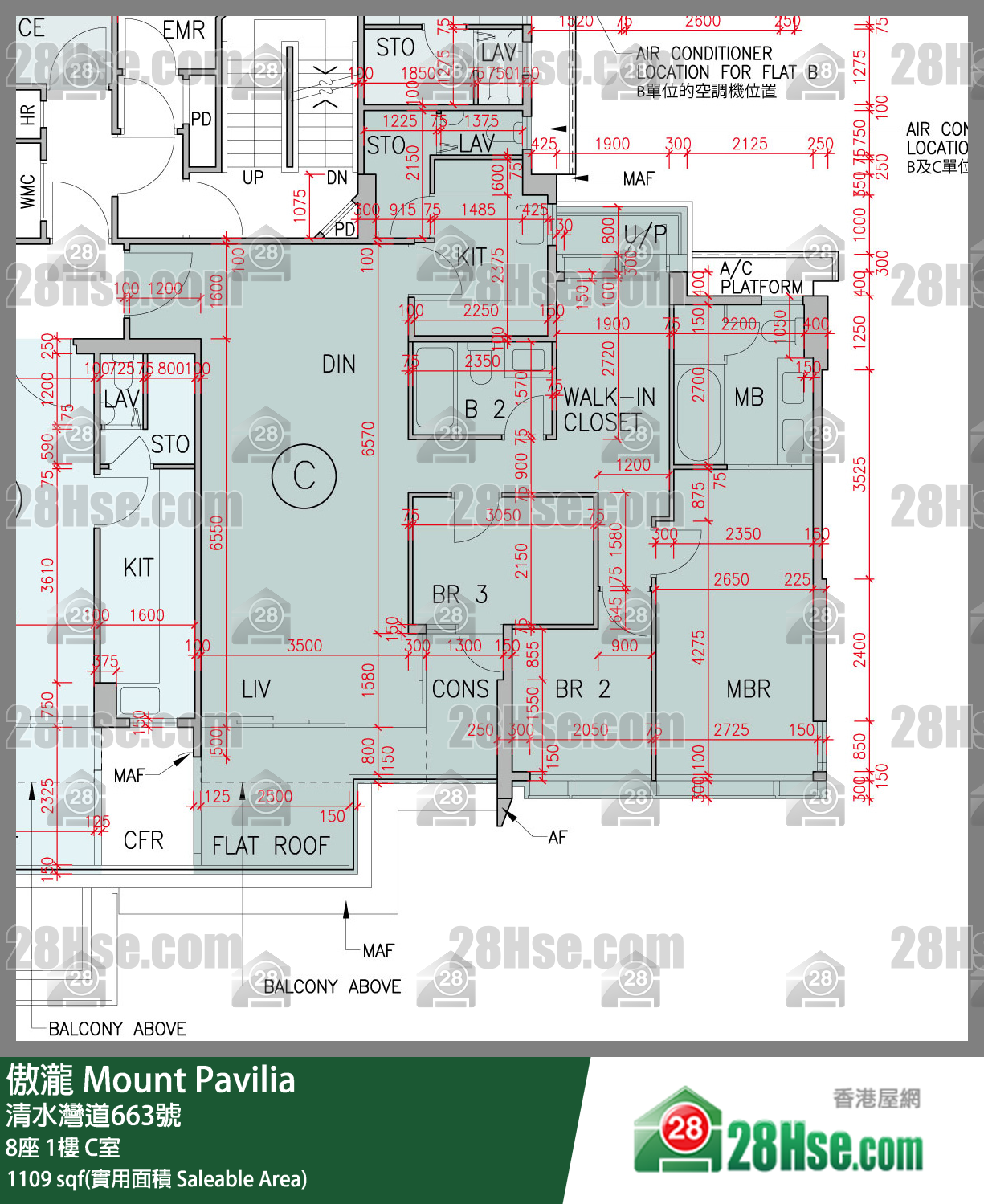傲瀧 8座1樓 C室 平面圖
