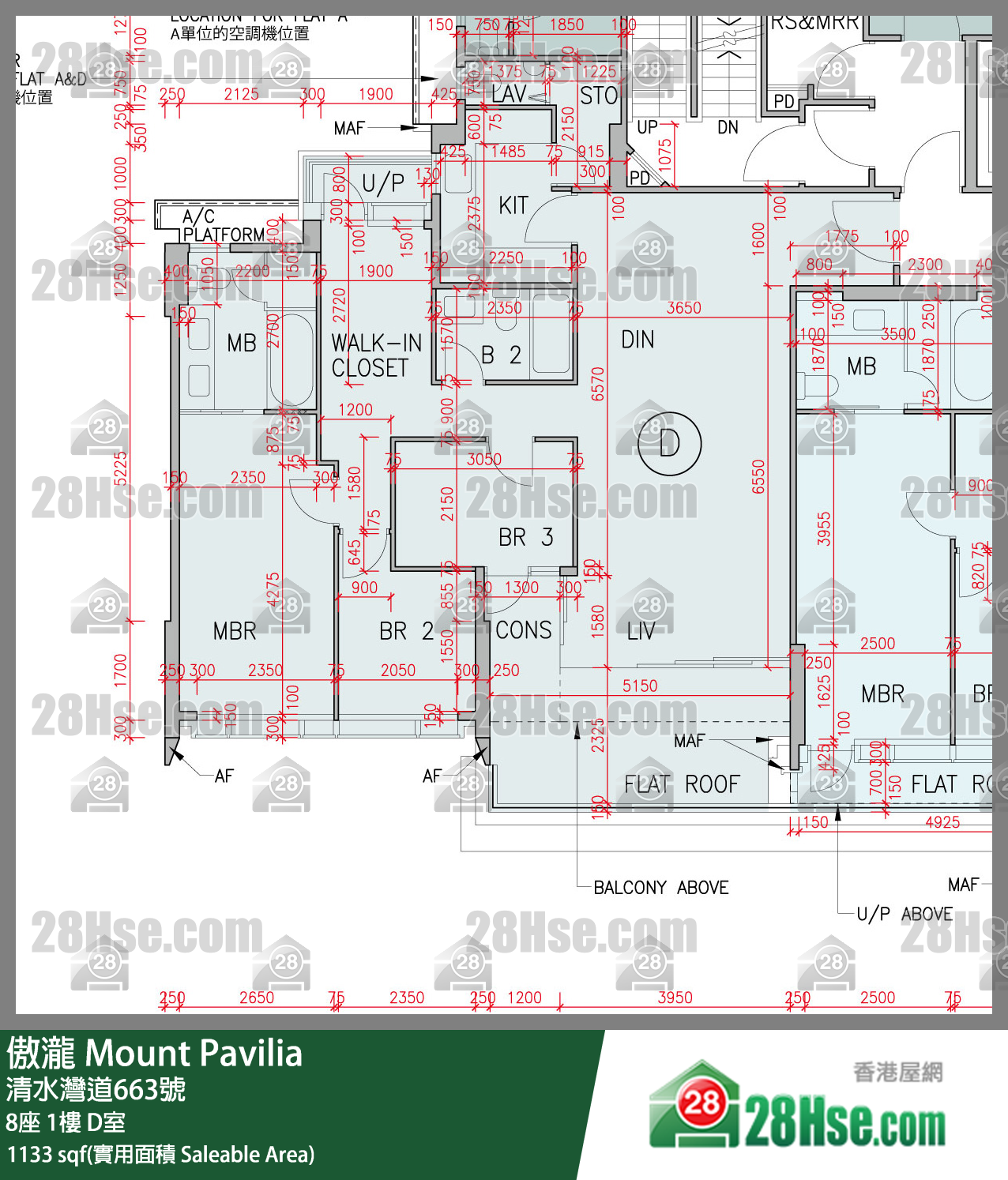 傲瀧 8座1樓 D室 平面圖