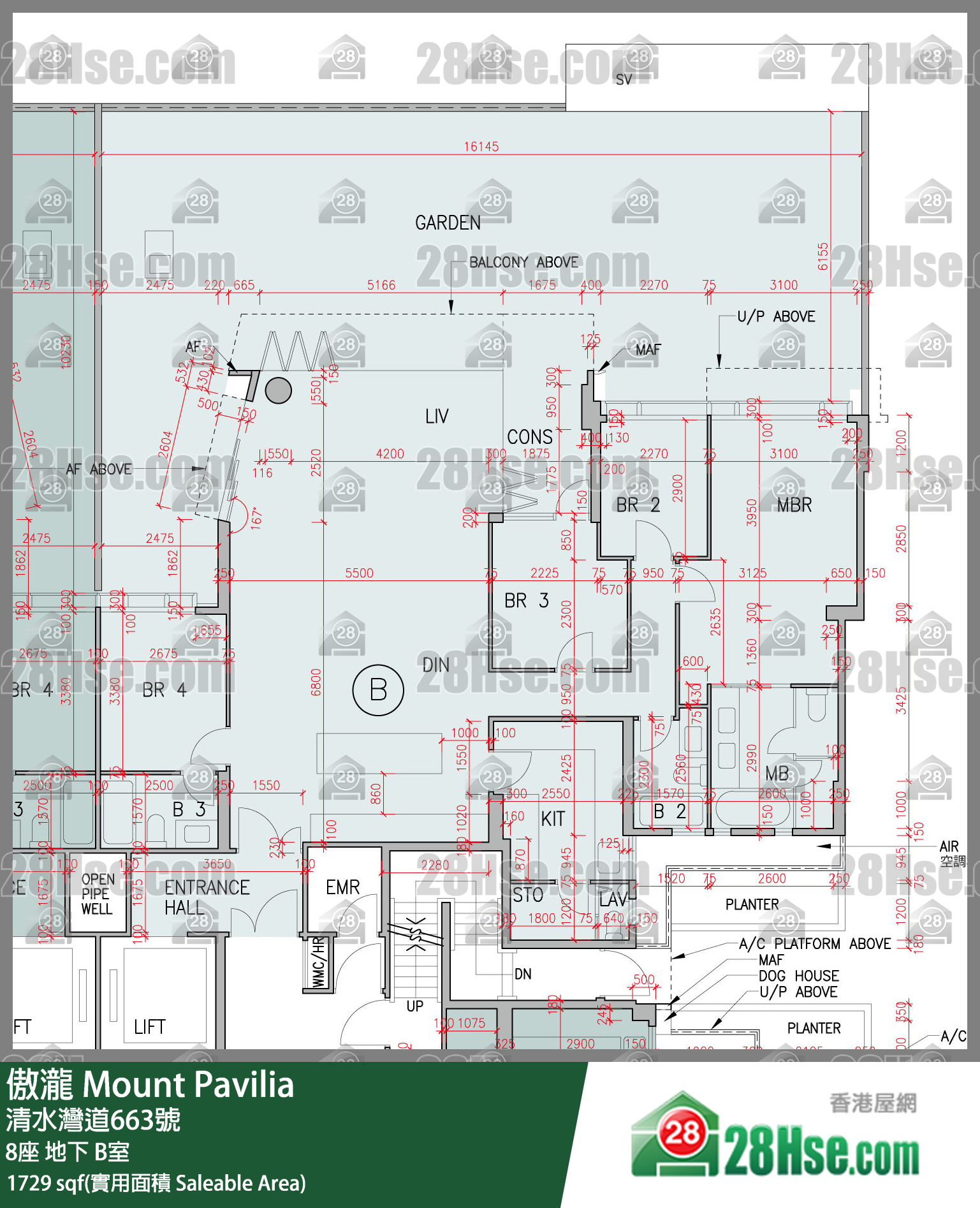 傲瀧 8座地下 B室 平面圖