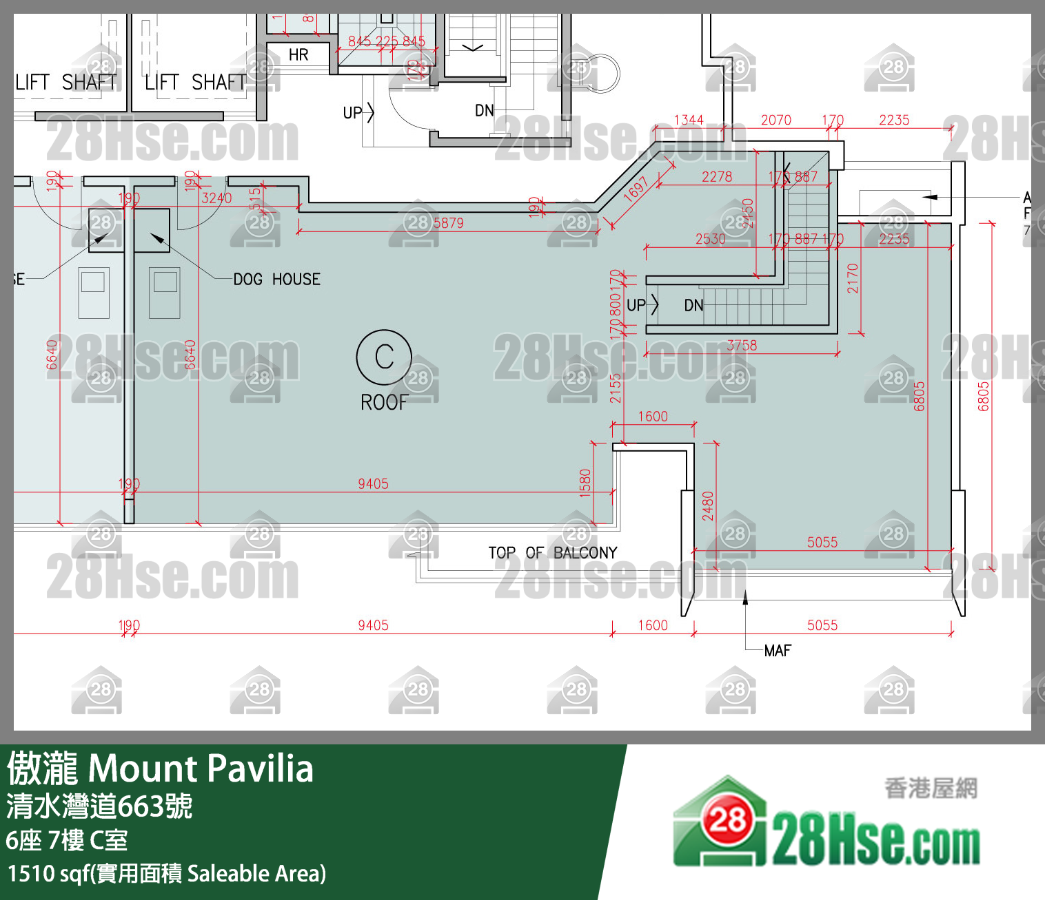 傲瀧 6座 7樓 C室 平面圖