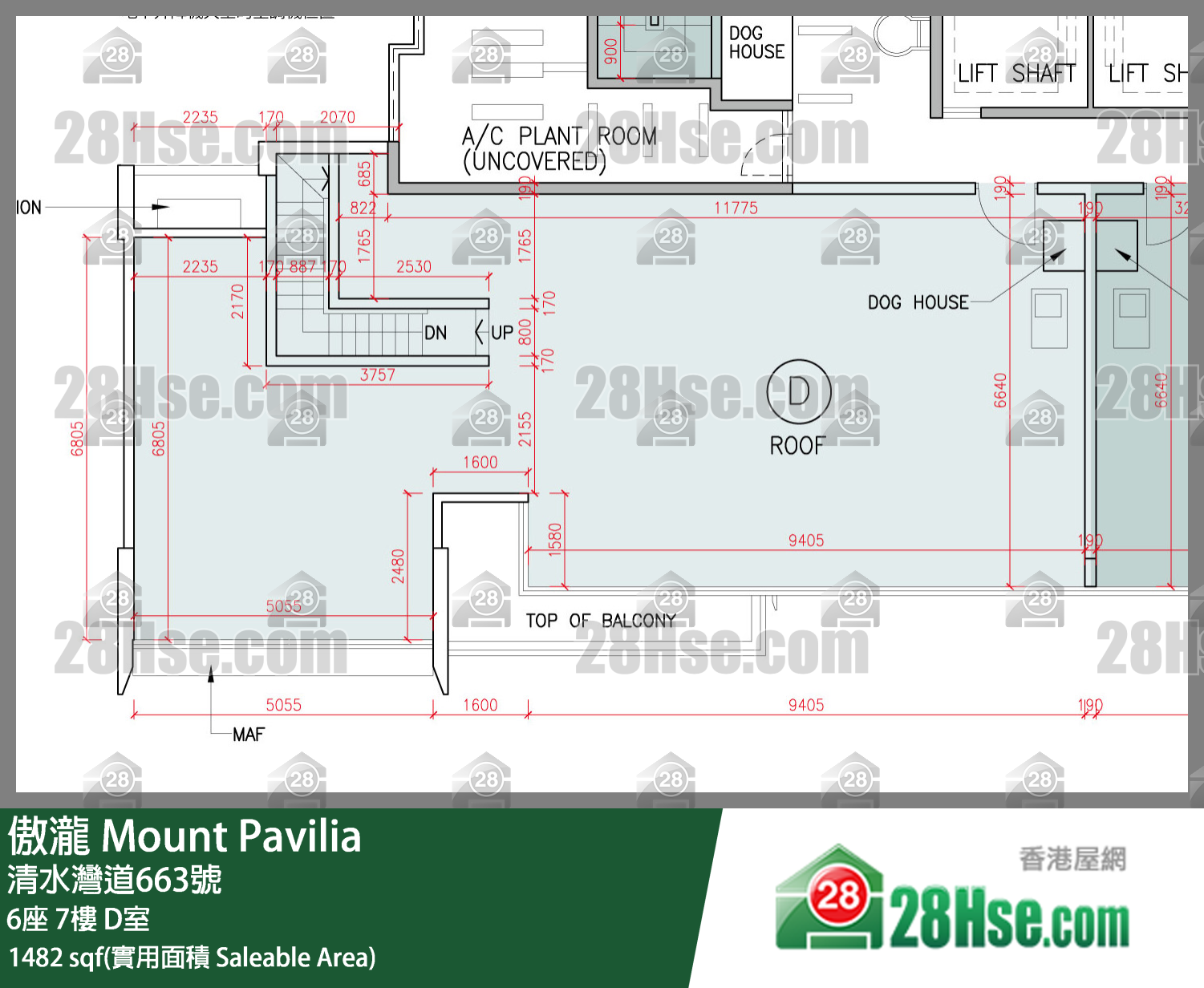 傲瀧 6座 7樓 D室 平面圖