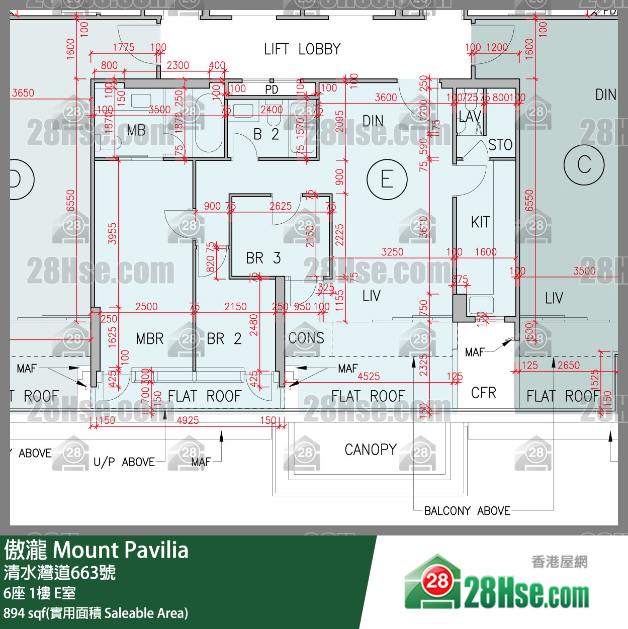 傲瀧 6座 1樓 E室 平面圖