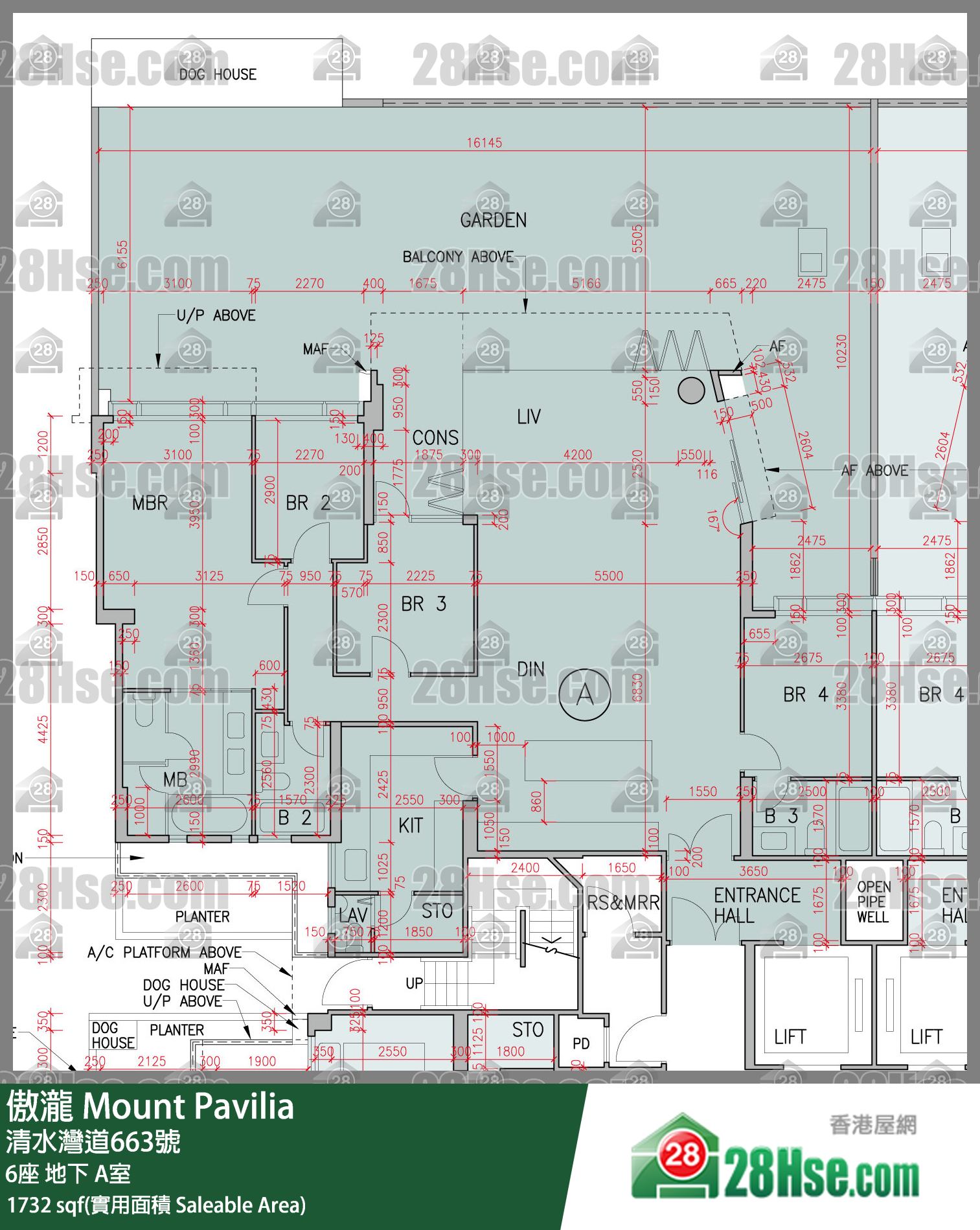傲瀧 6座 A室 平面圖
