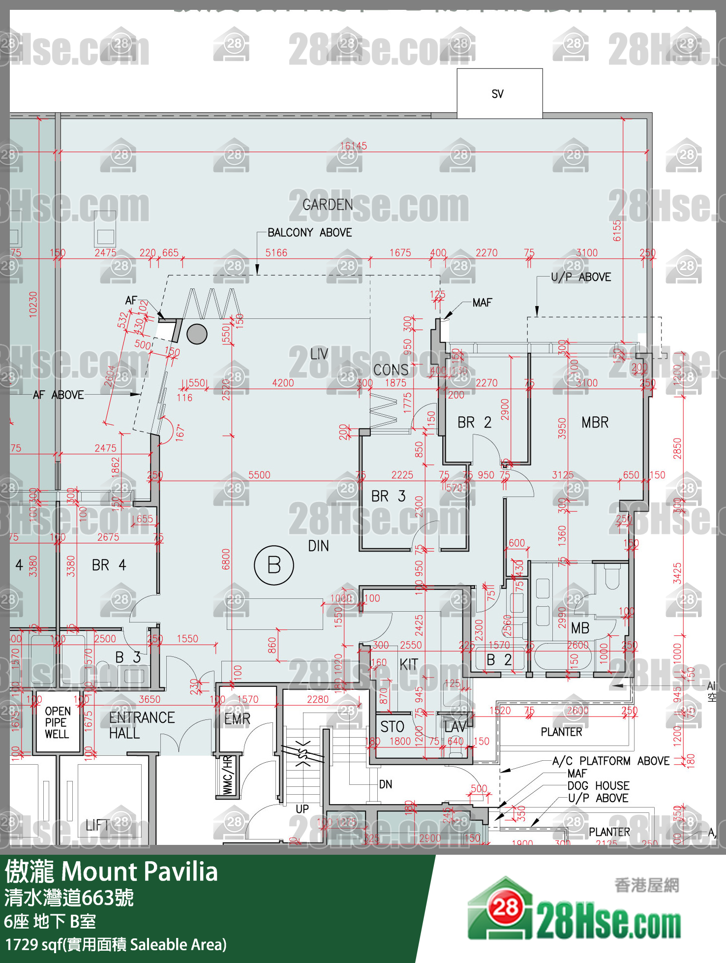 傲瀧 6座 B室 平面圖