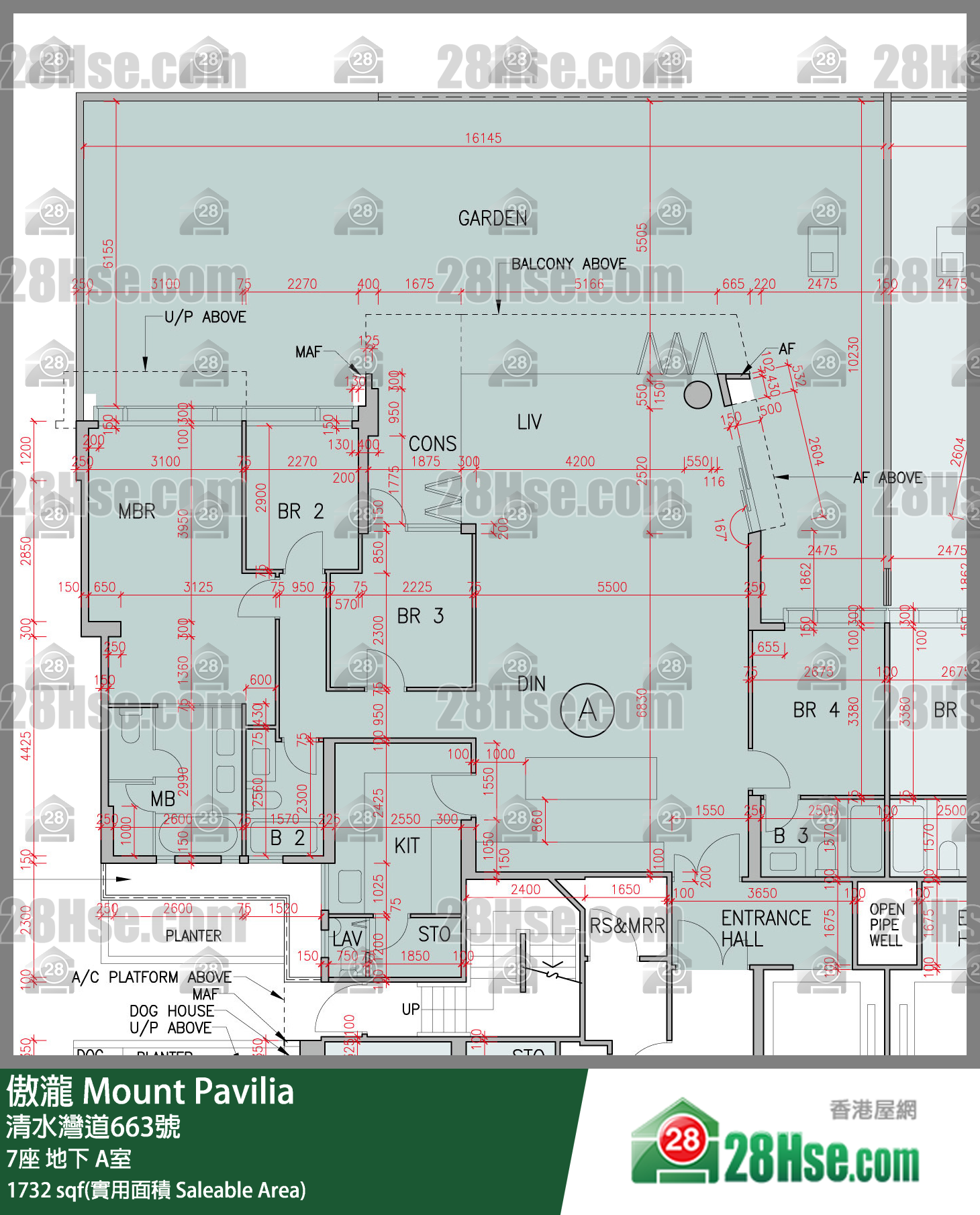 傲瀧 7座 A室 平面圖