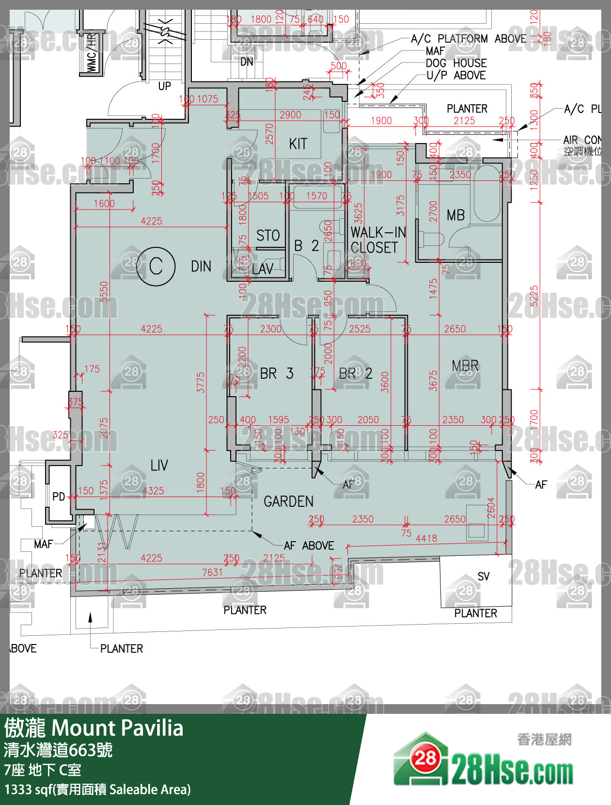 傲瀧 7座 C室 平面圖