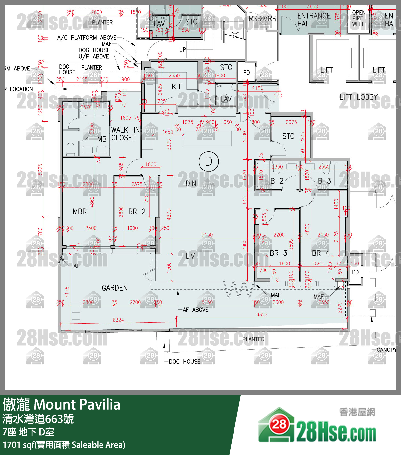 傲瀧 7座 D室 平面圖