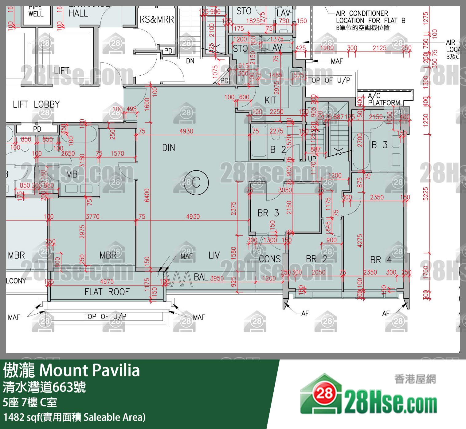 傲瀧 5座 7樓 C室 平面圖