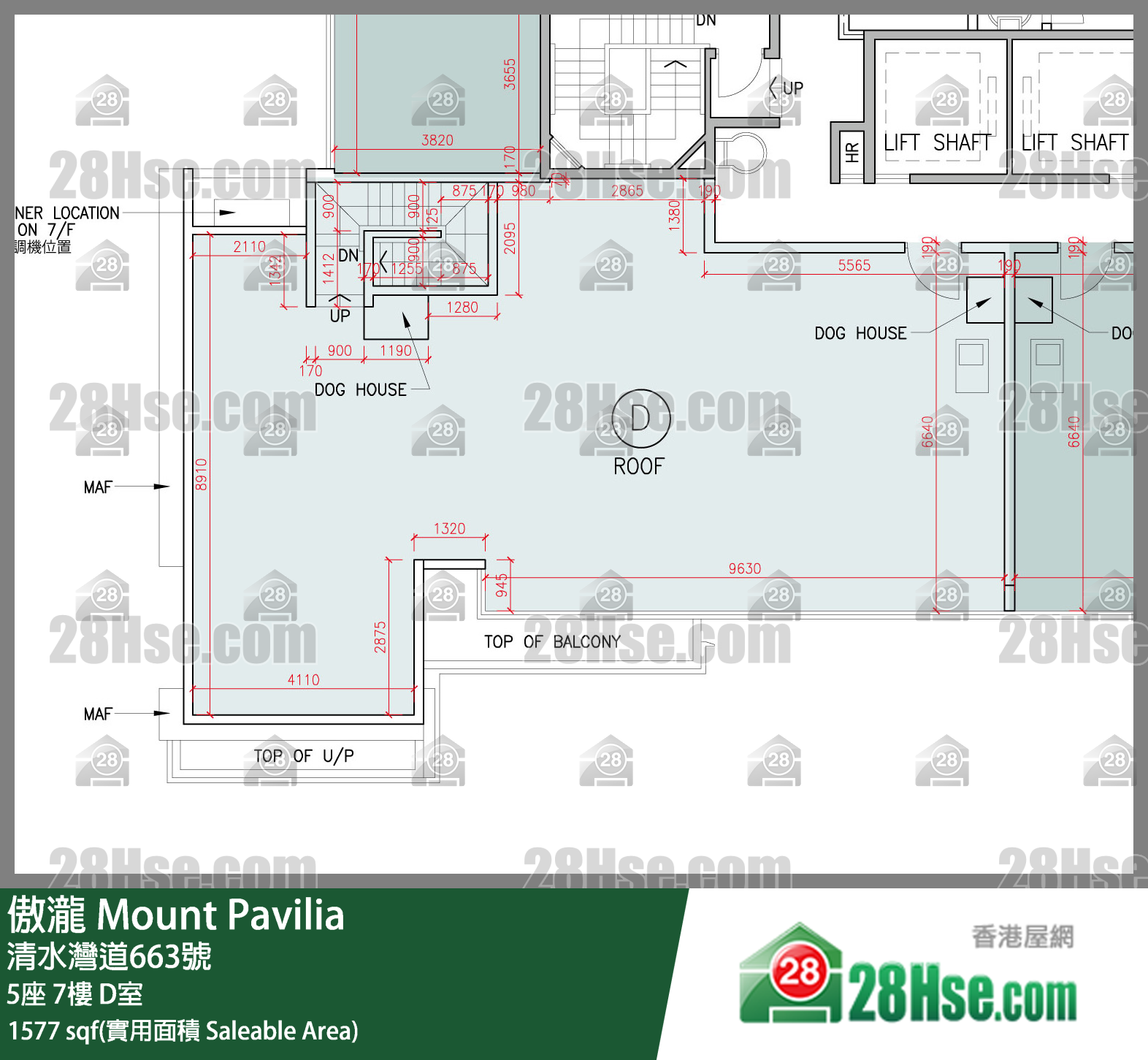 傲瀧 5座 7樓 D室 平面圖