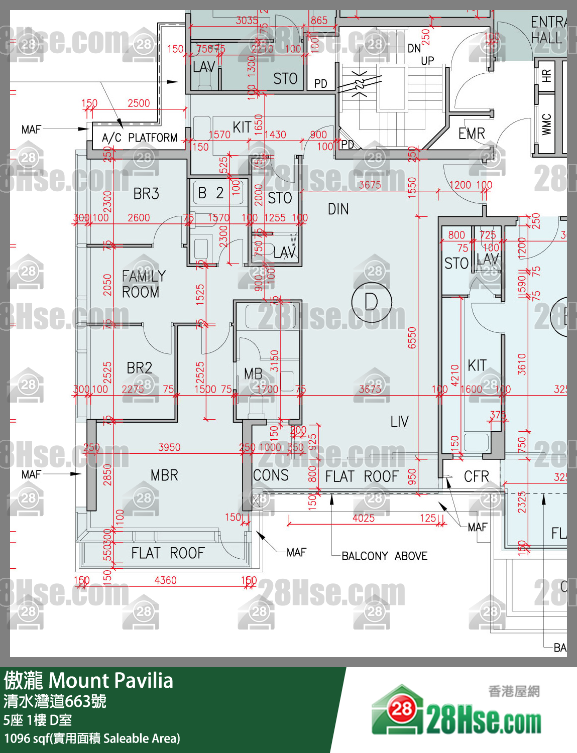 傲瀧 5座 1樓 D室 平面圖