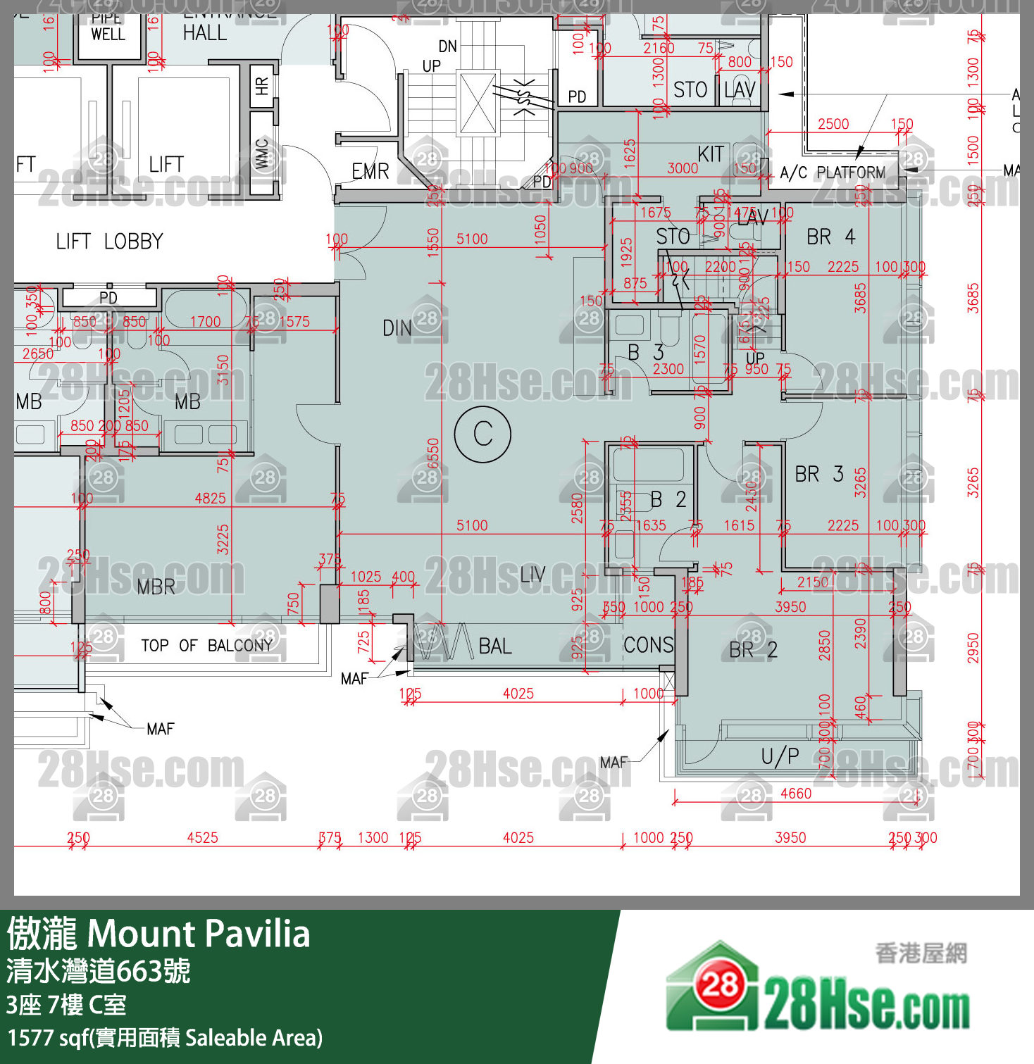 傲瀧 3座 7樓 C室 平面圖