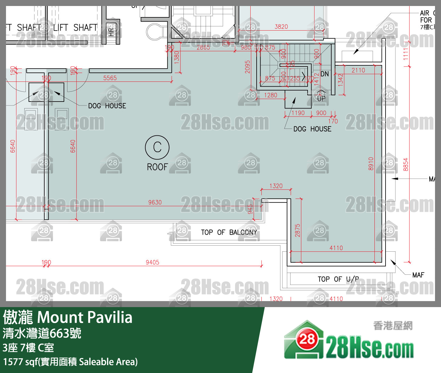 傲瀧 3座 7樓 C室 平面圖
