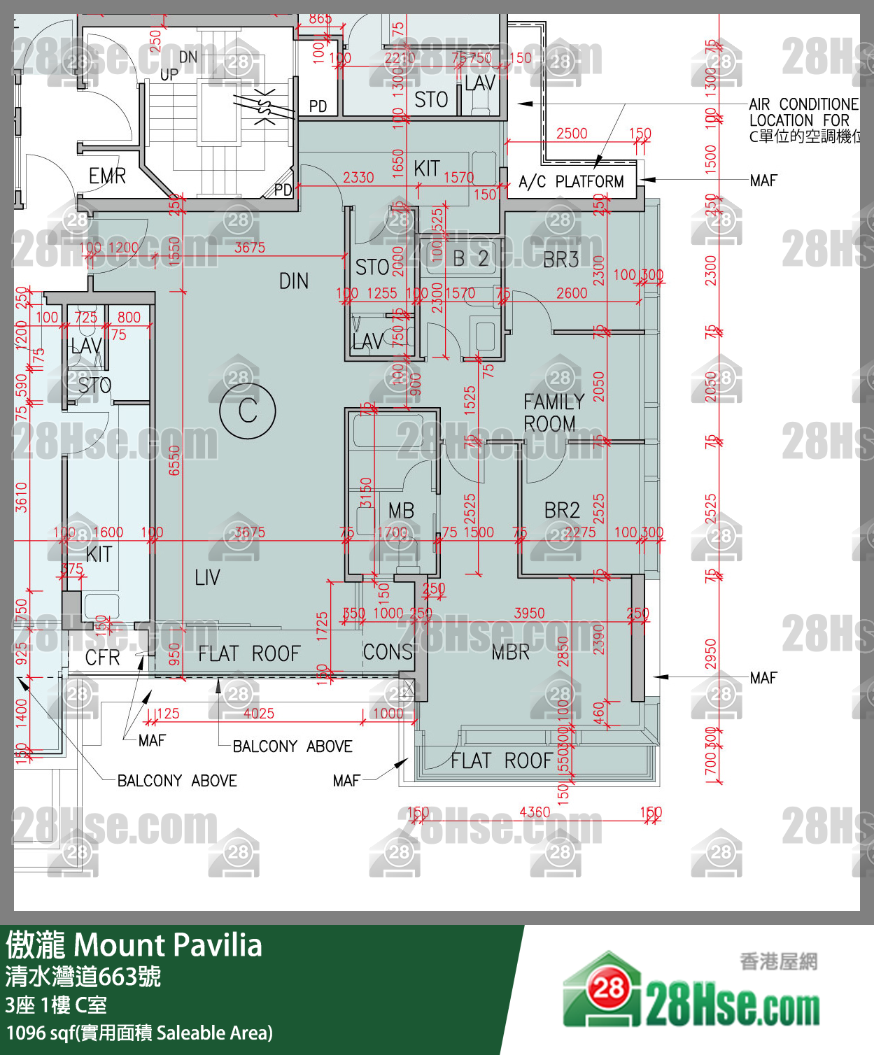 傲瀧 3座 1樓 C室 平面圖