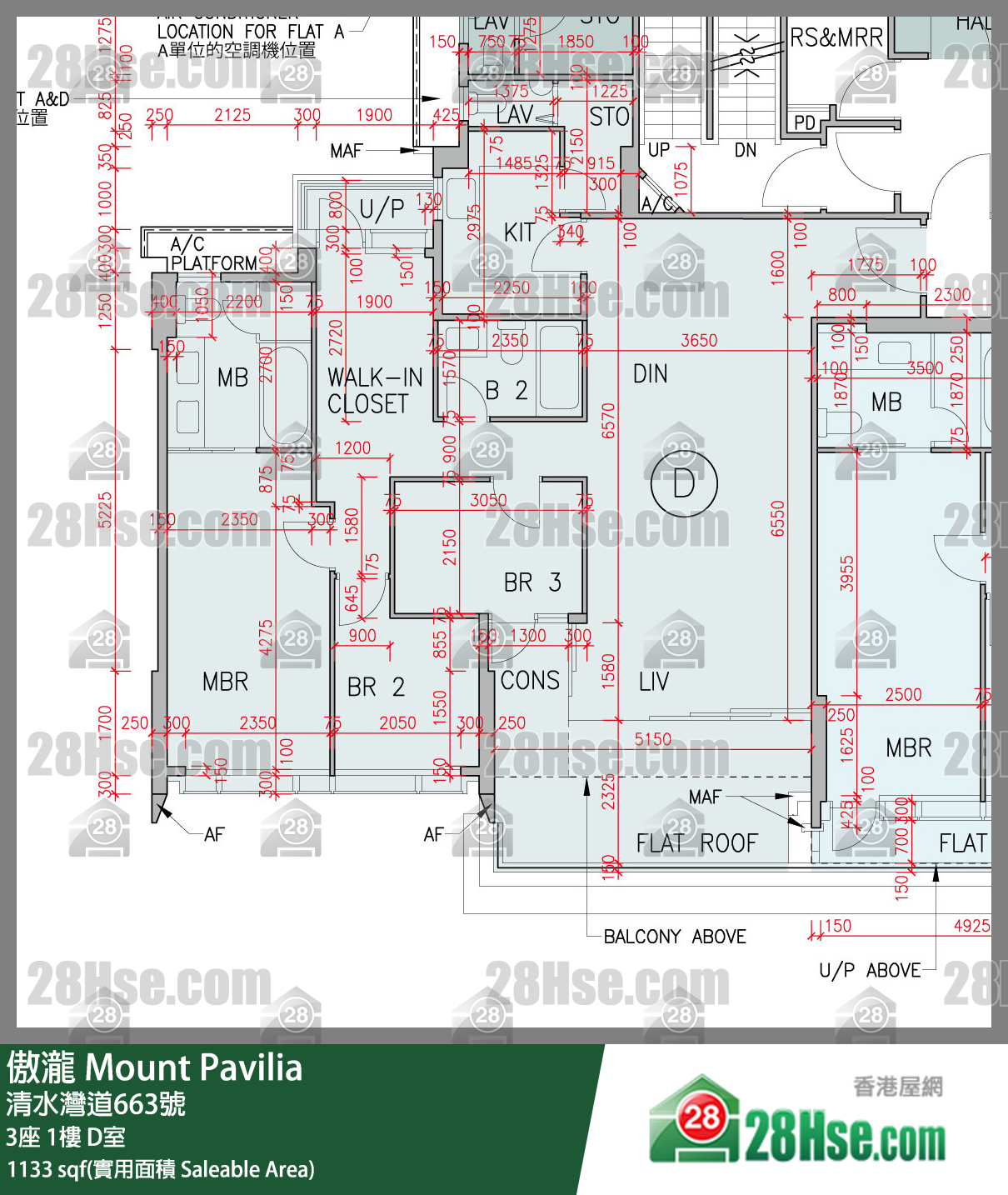 傲瀧 3座 1樓 D室 平面圖