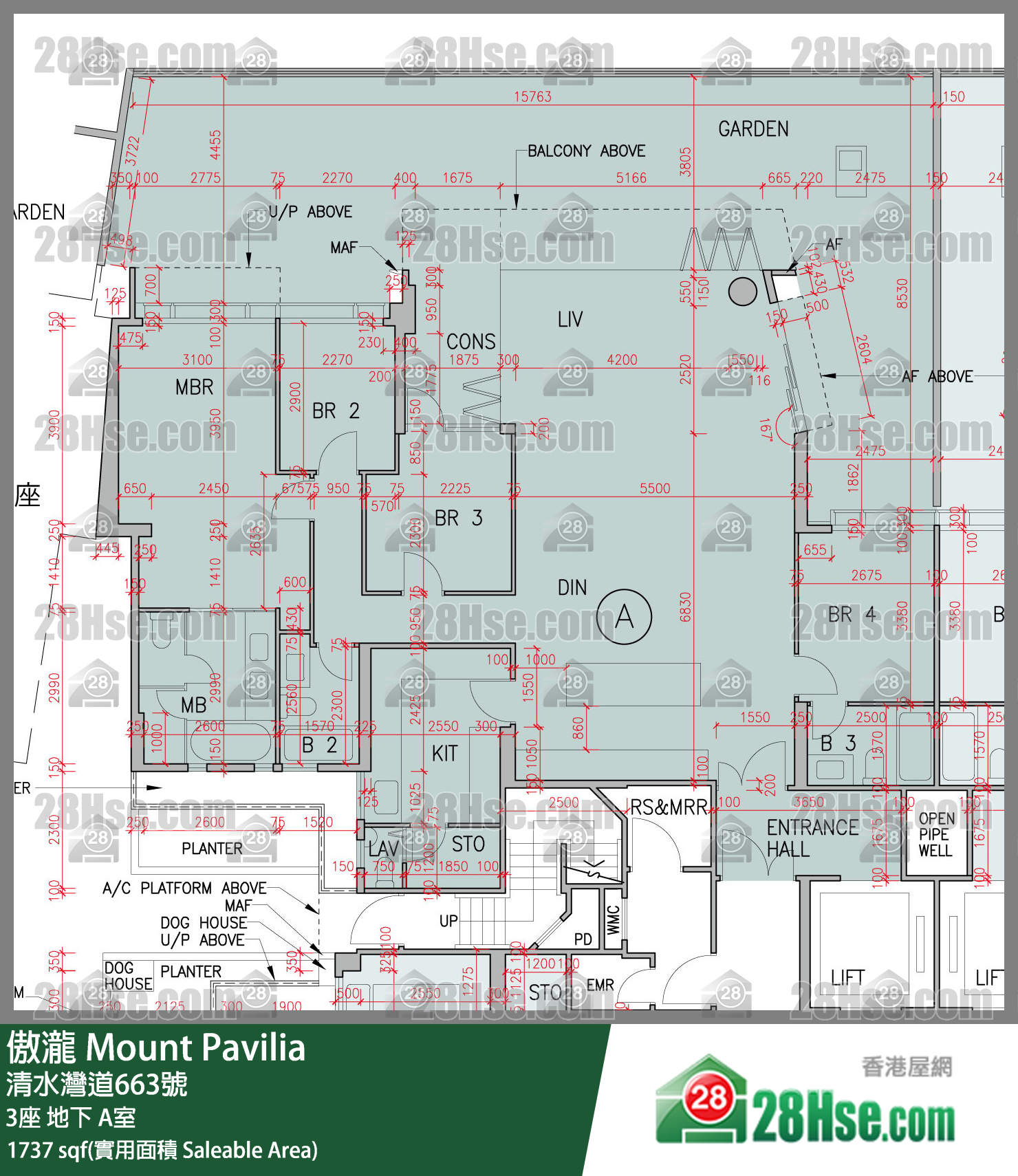 傲瀧 3座 A室 平面圖