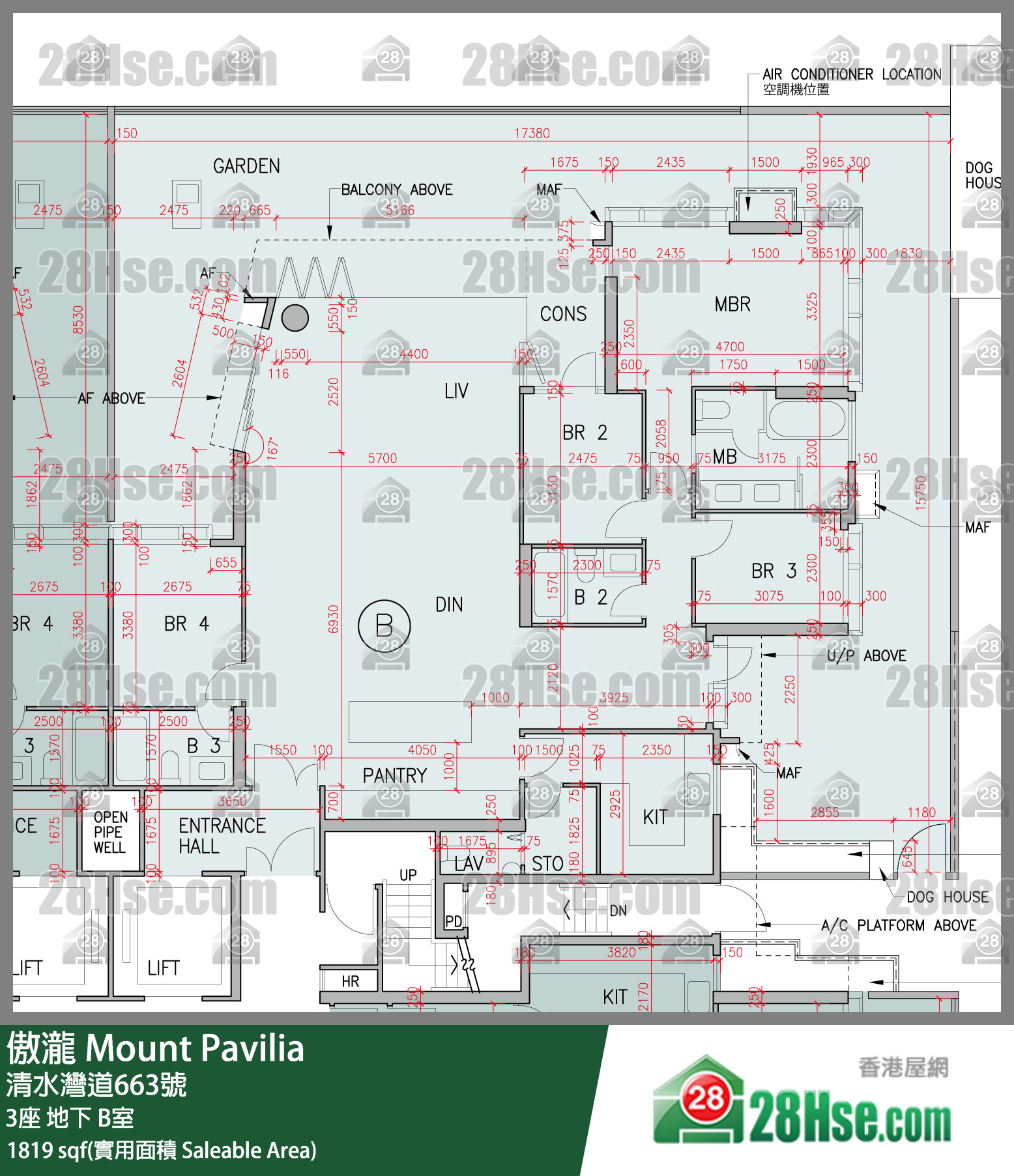 傲瀧 3座 B室 平面圖