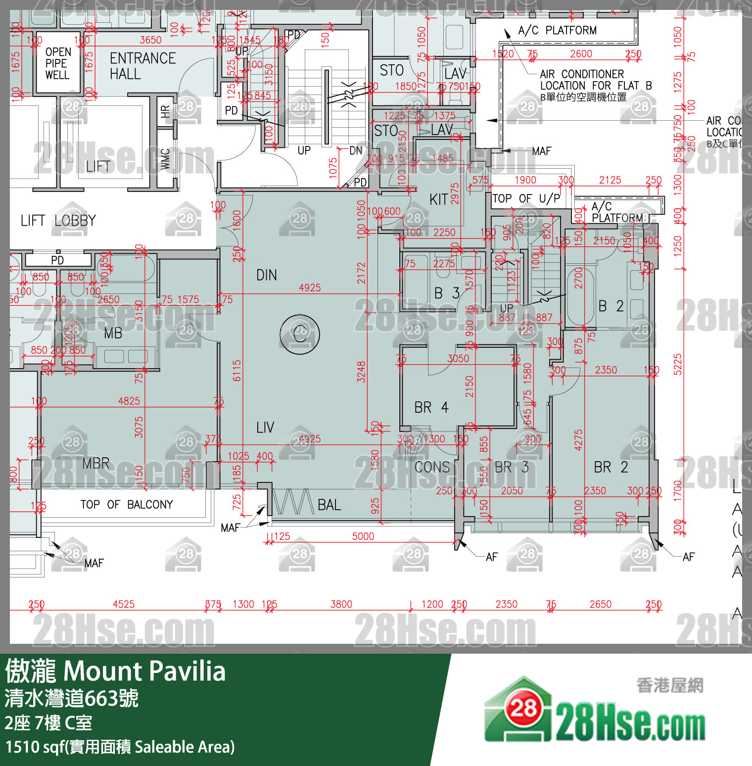傲瀧 2座 7樓 C室 平面圖