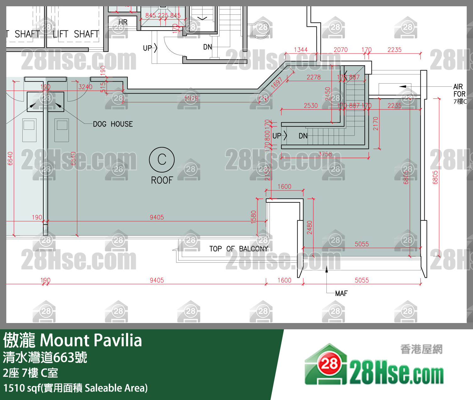傲瀧 2座 7樓 C室 平面圖