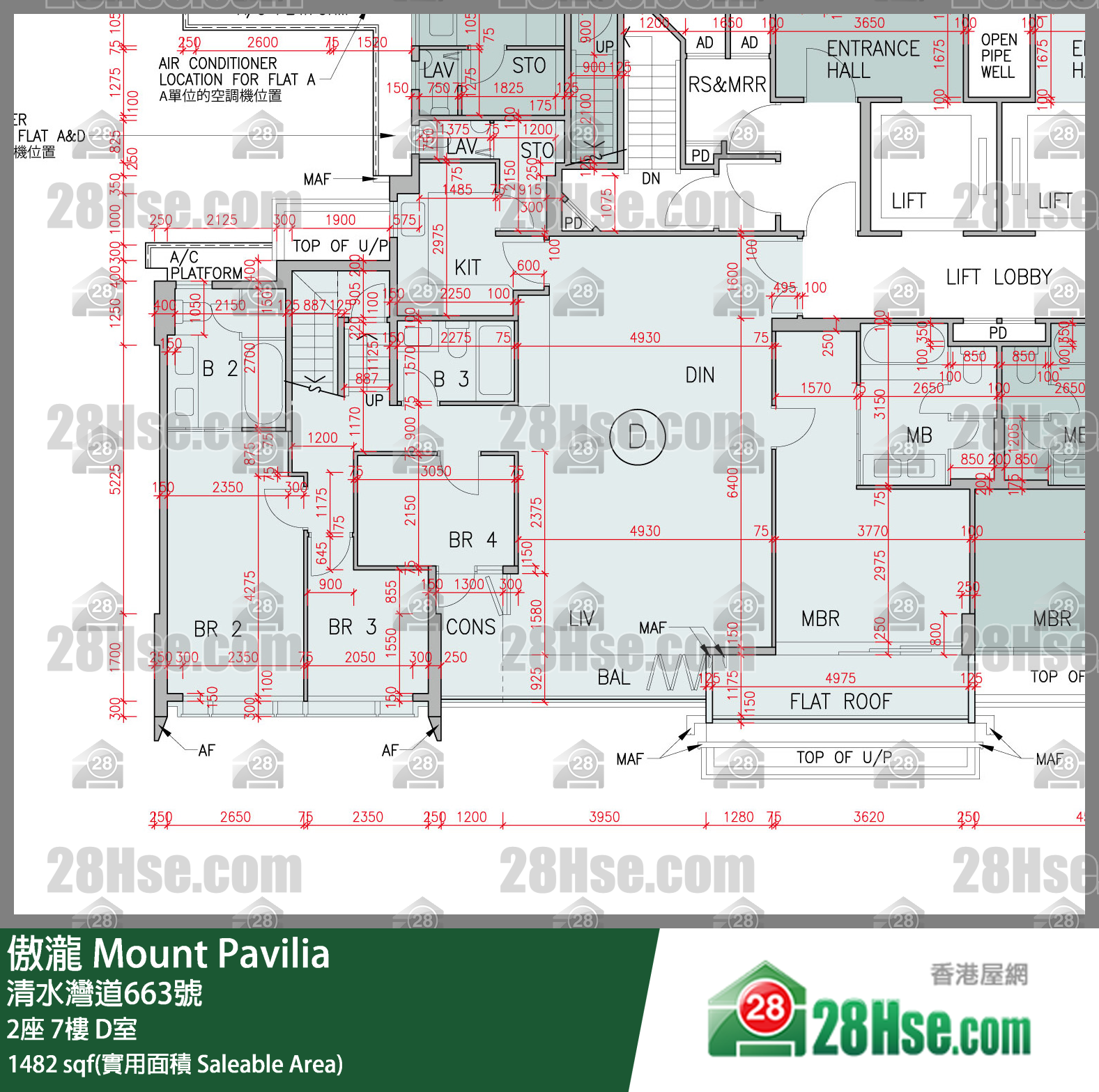 傲瀧 2座 7樓 D室 平面圖