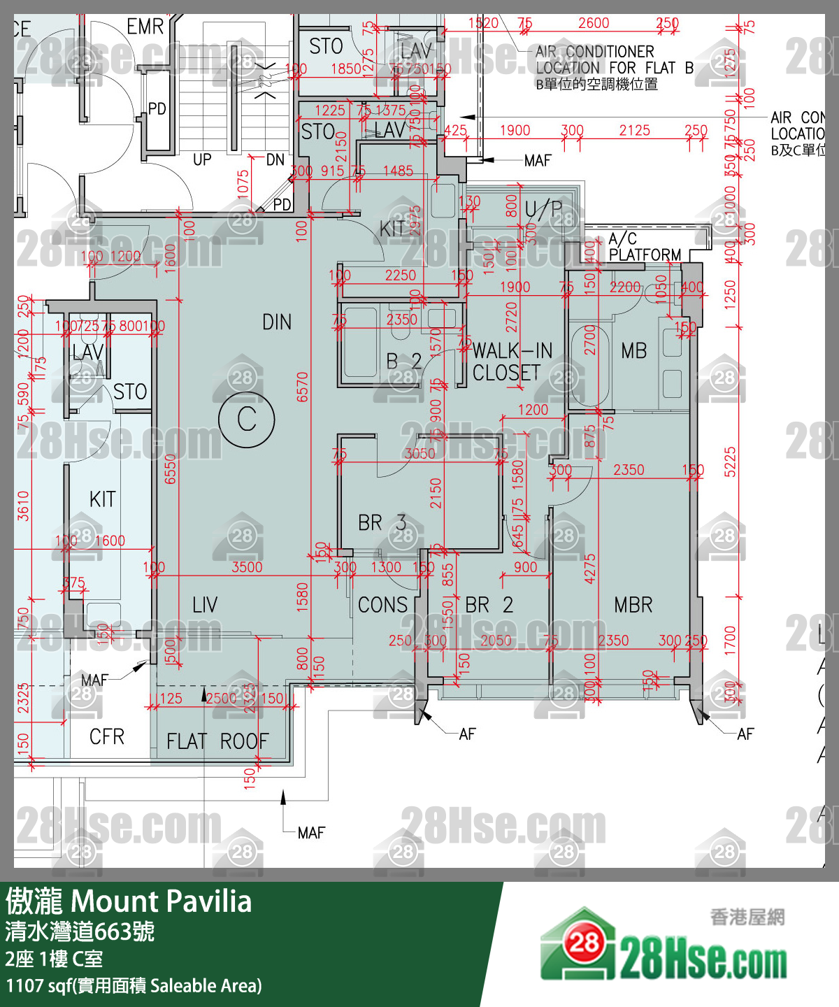 傲瀧 2座 1樓 C室 平面圖