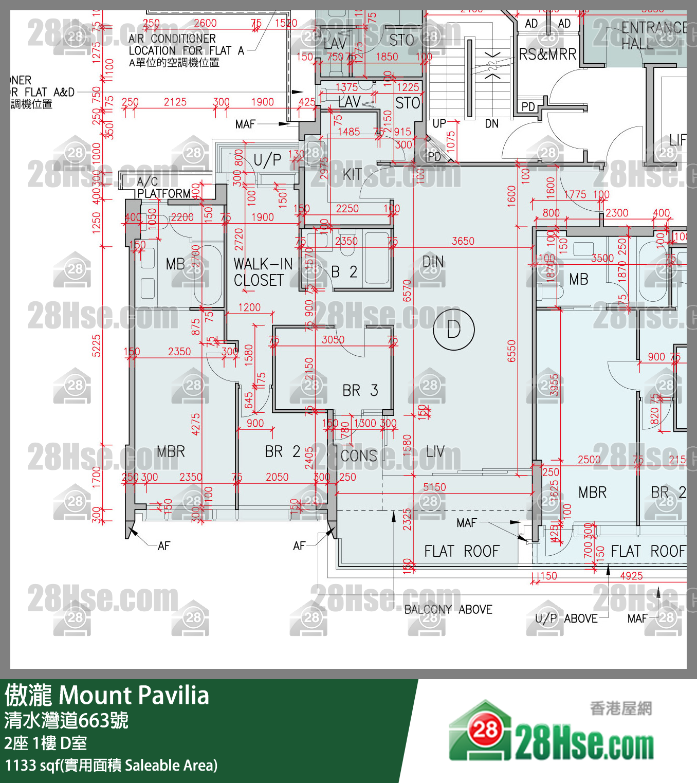 傲瀧 2座 1樓 D室 平面圖