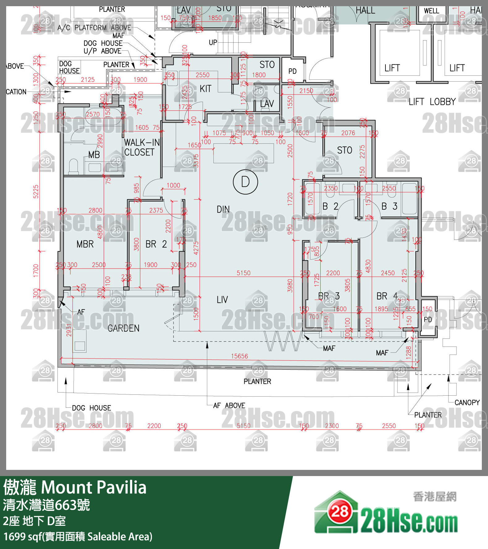 傲瀧 2座 D室 平面圖