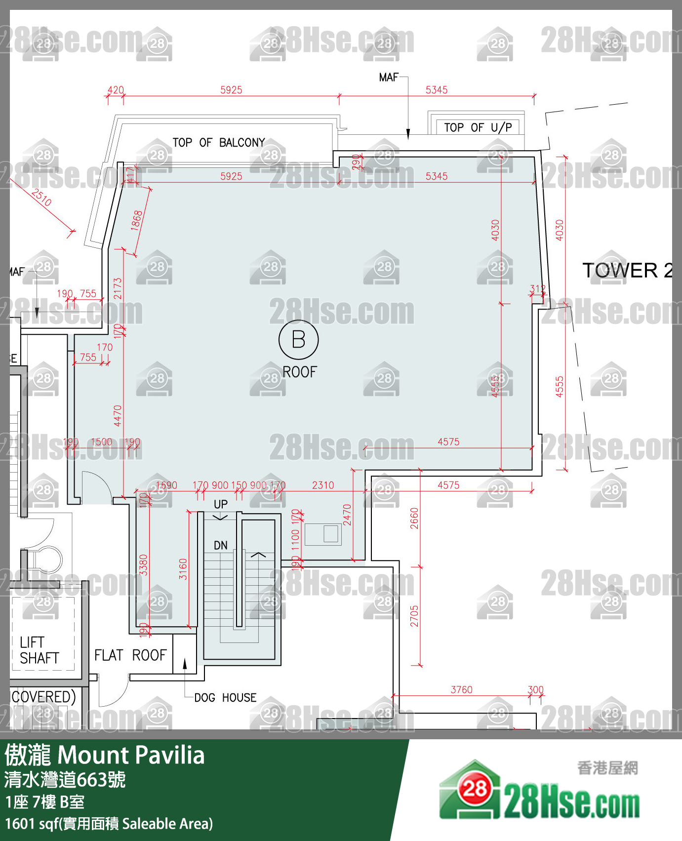 傲瀧 1座 7樓 B室 平面圖