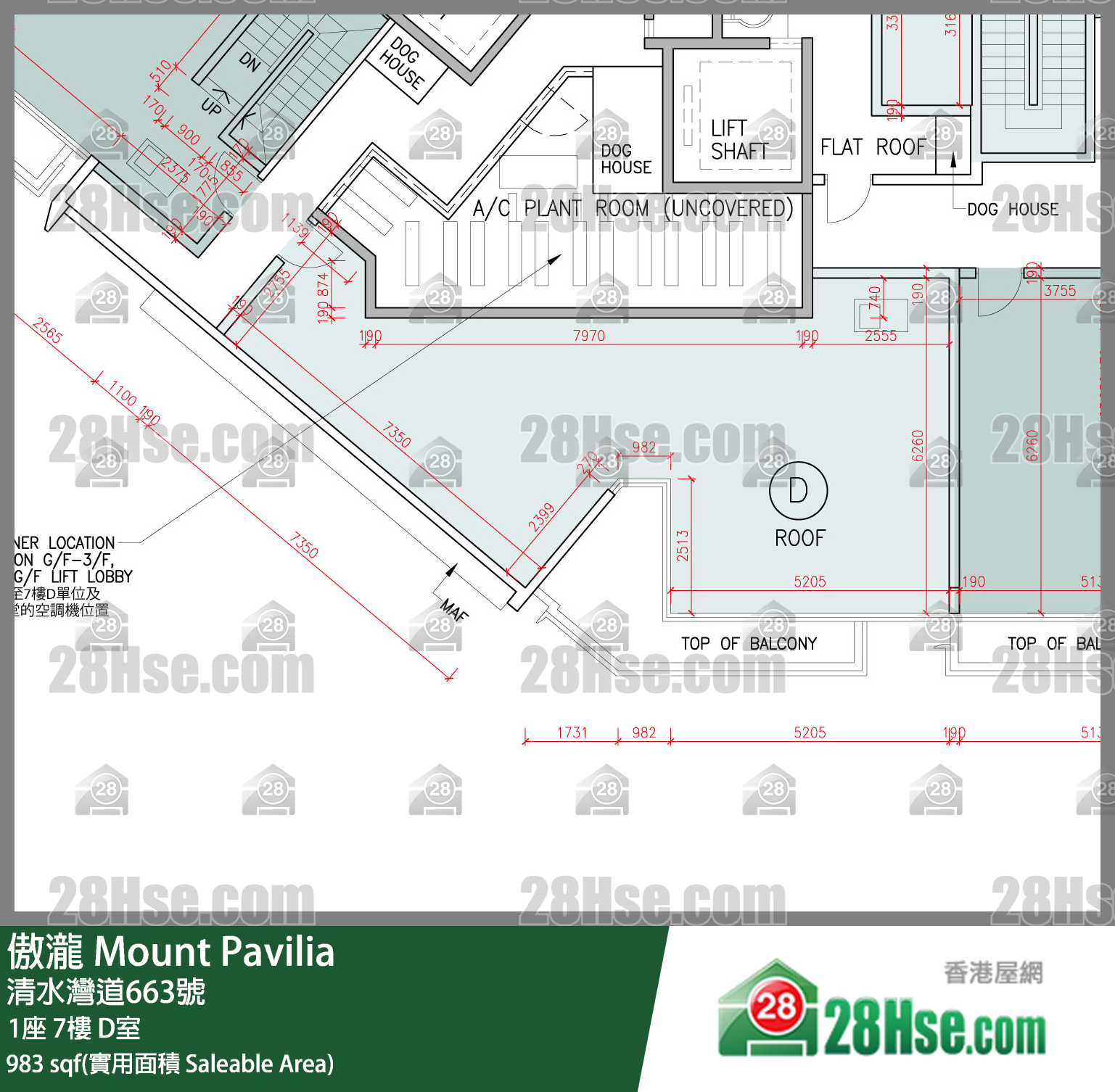 傲瀧 1座 7樓 D室 平面圖
