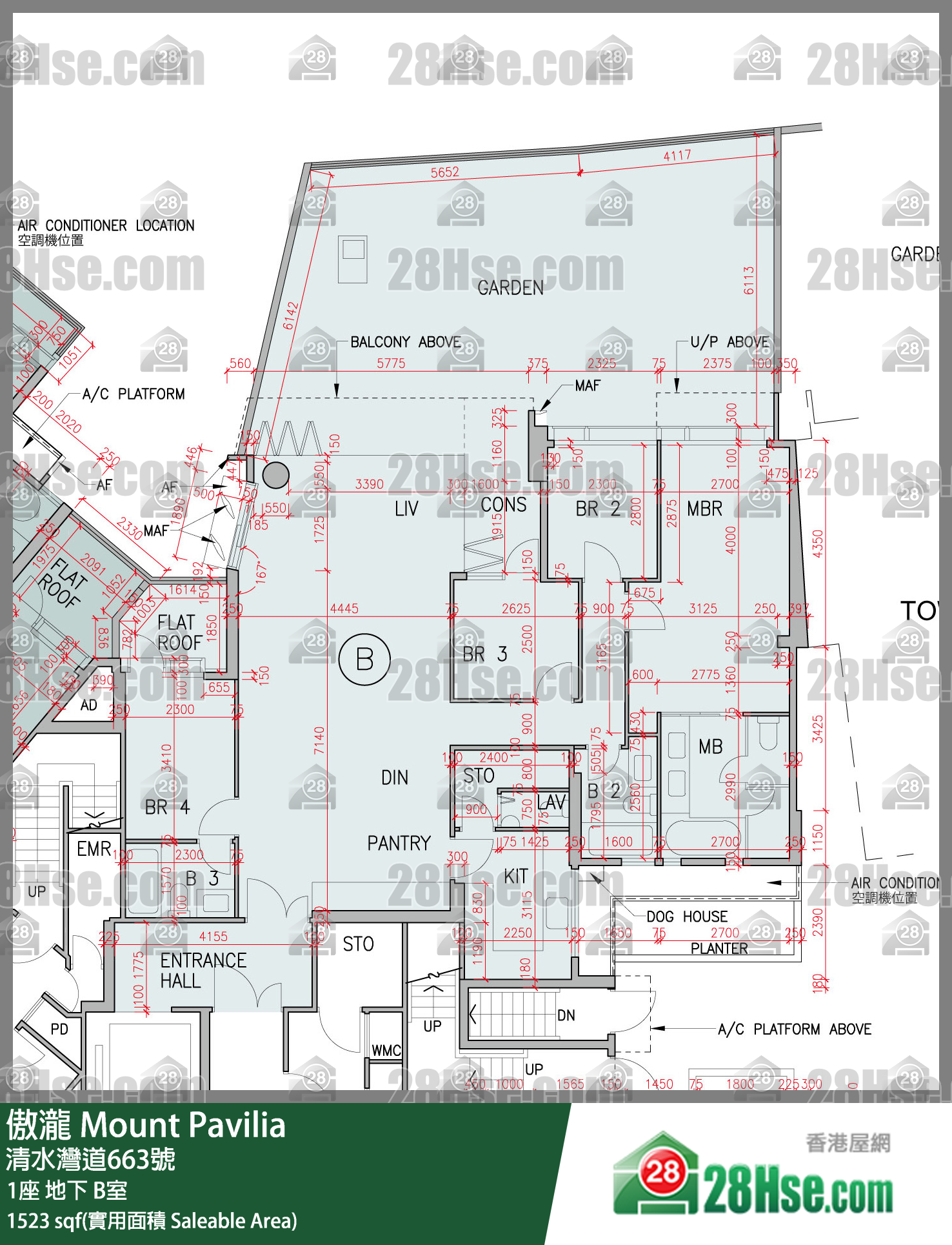 傲瀧 1座 B室 平面圖