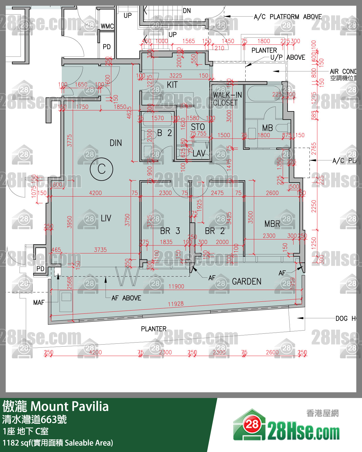傲瀧 1座 C室 平面圖