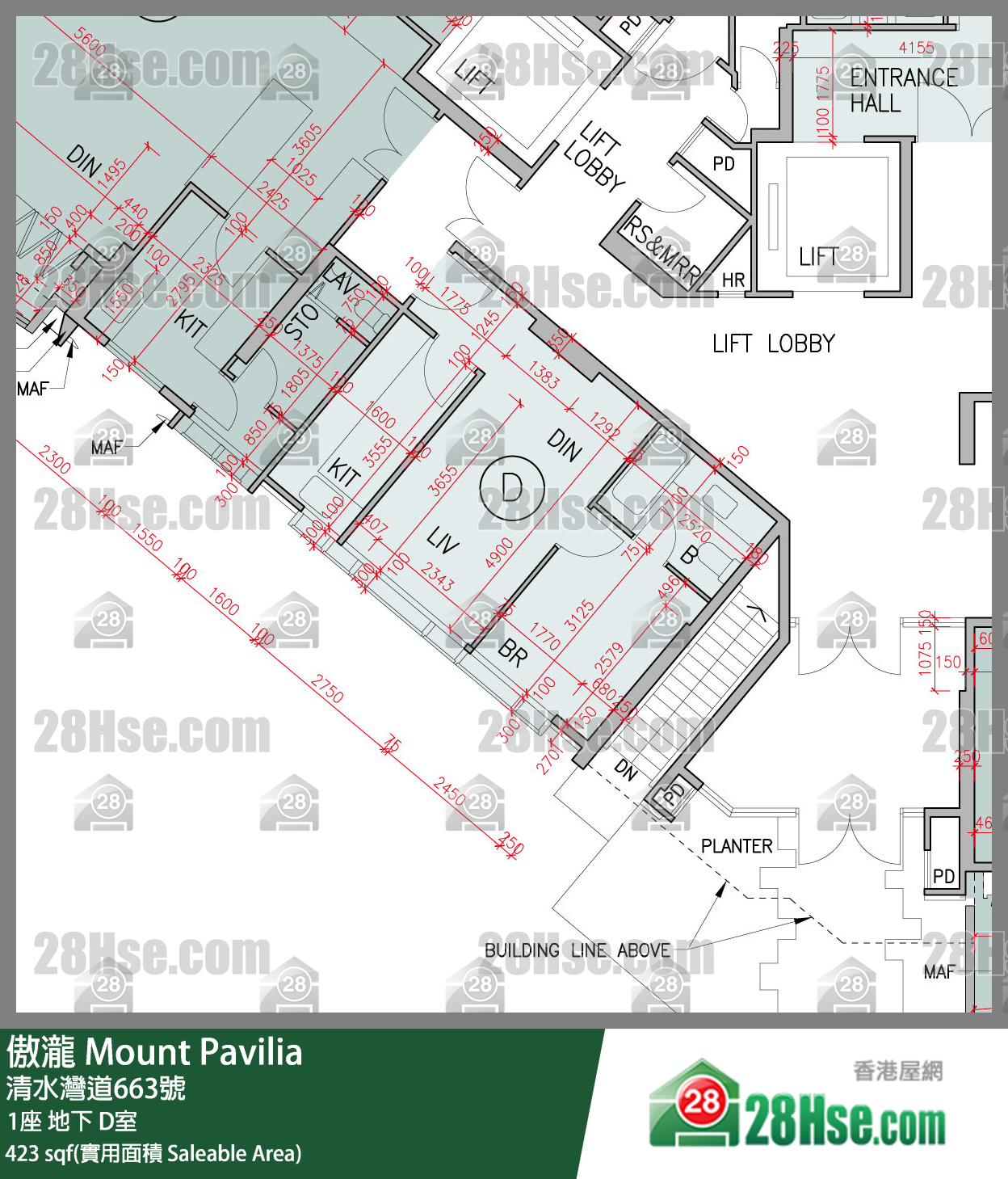 傲瀧 1座 D室 平面圖
