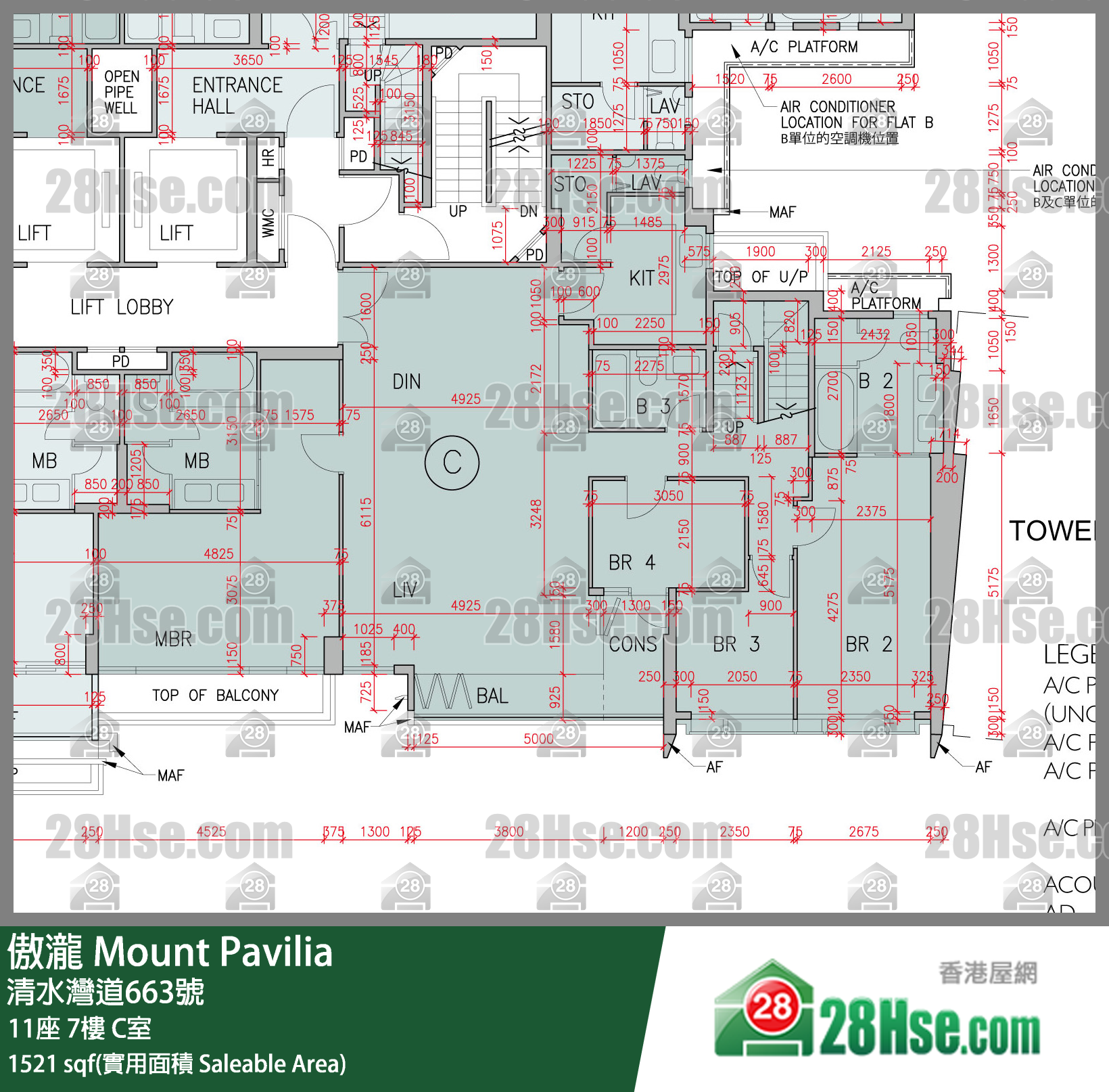 傲瀧 11座7樓 C室 平面圖