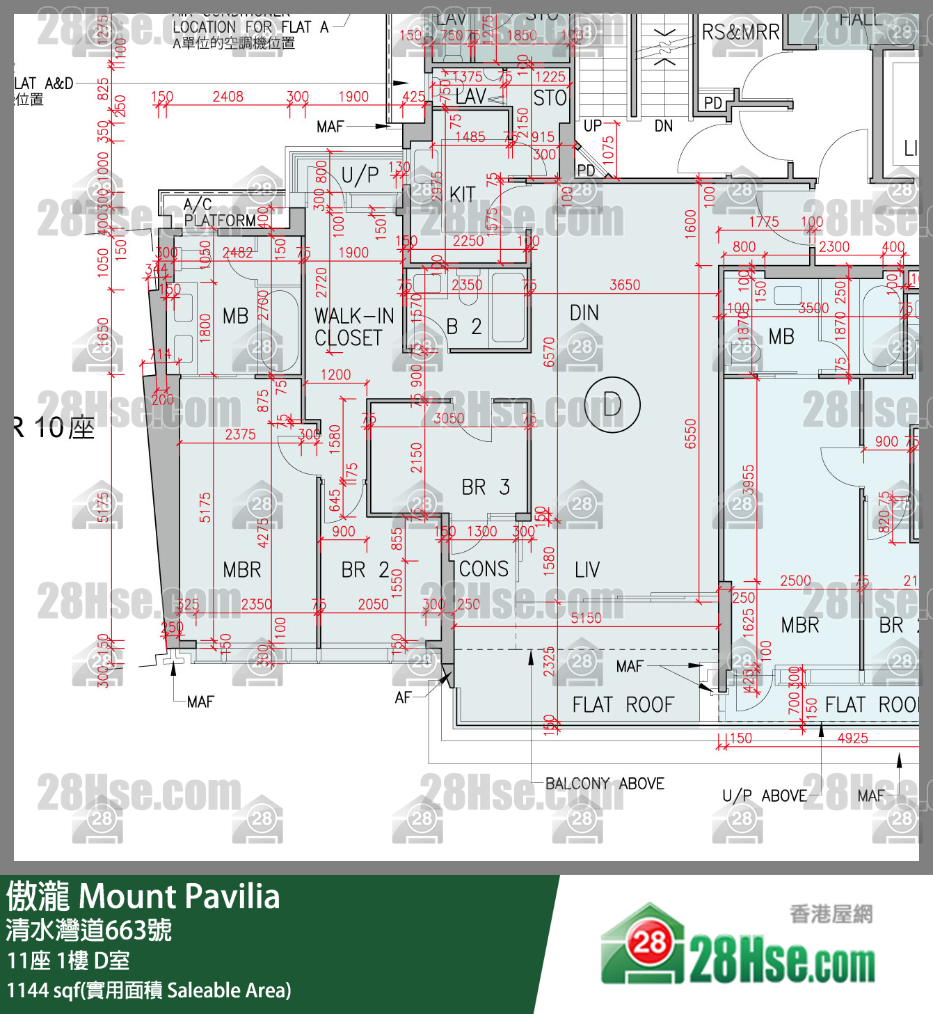 傲泷 11座1楼 D室 平面图