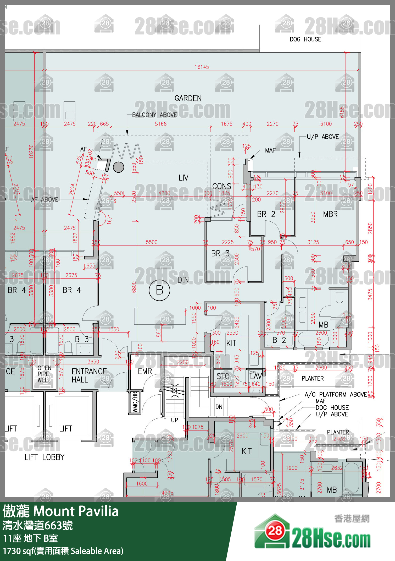 傲瀧 11座地下 B室 平面圖