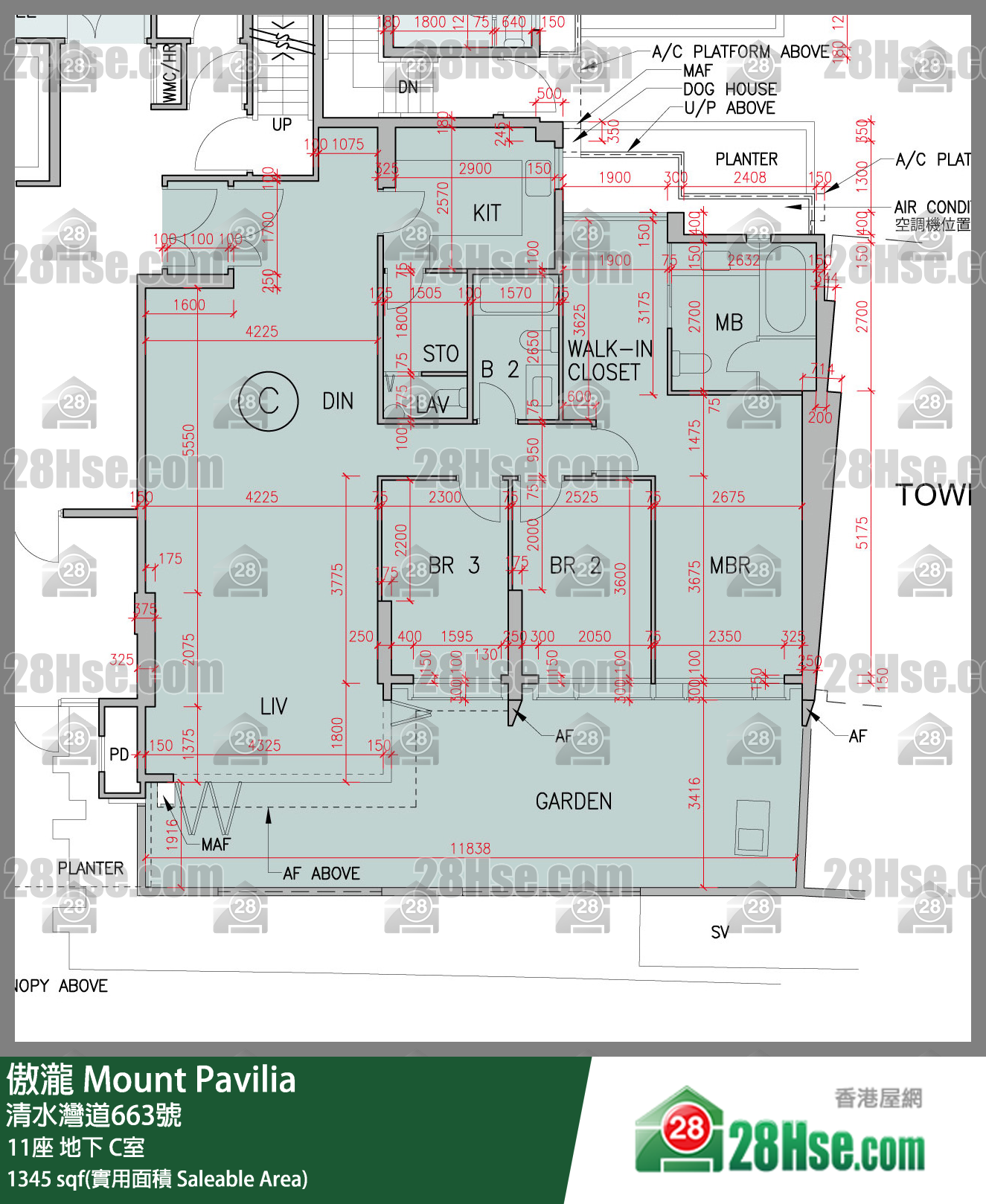 傲瀧 11座地下 C室 平面圖