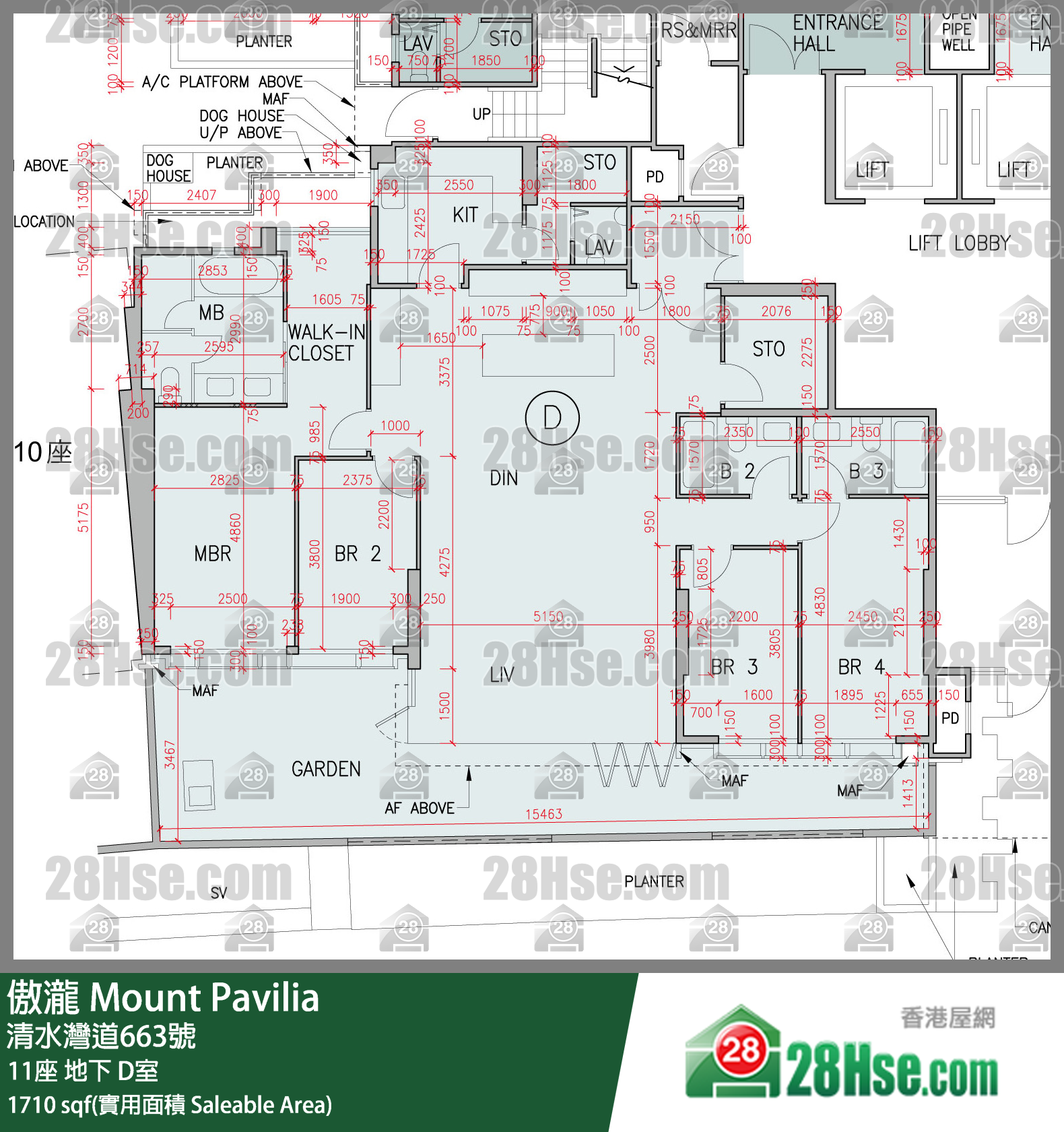 傲瀧 11座 D室 平面圖