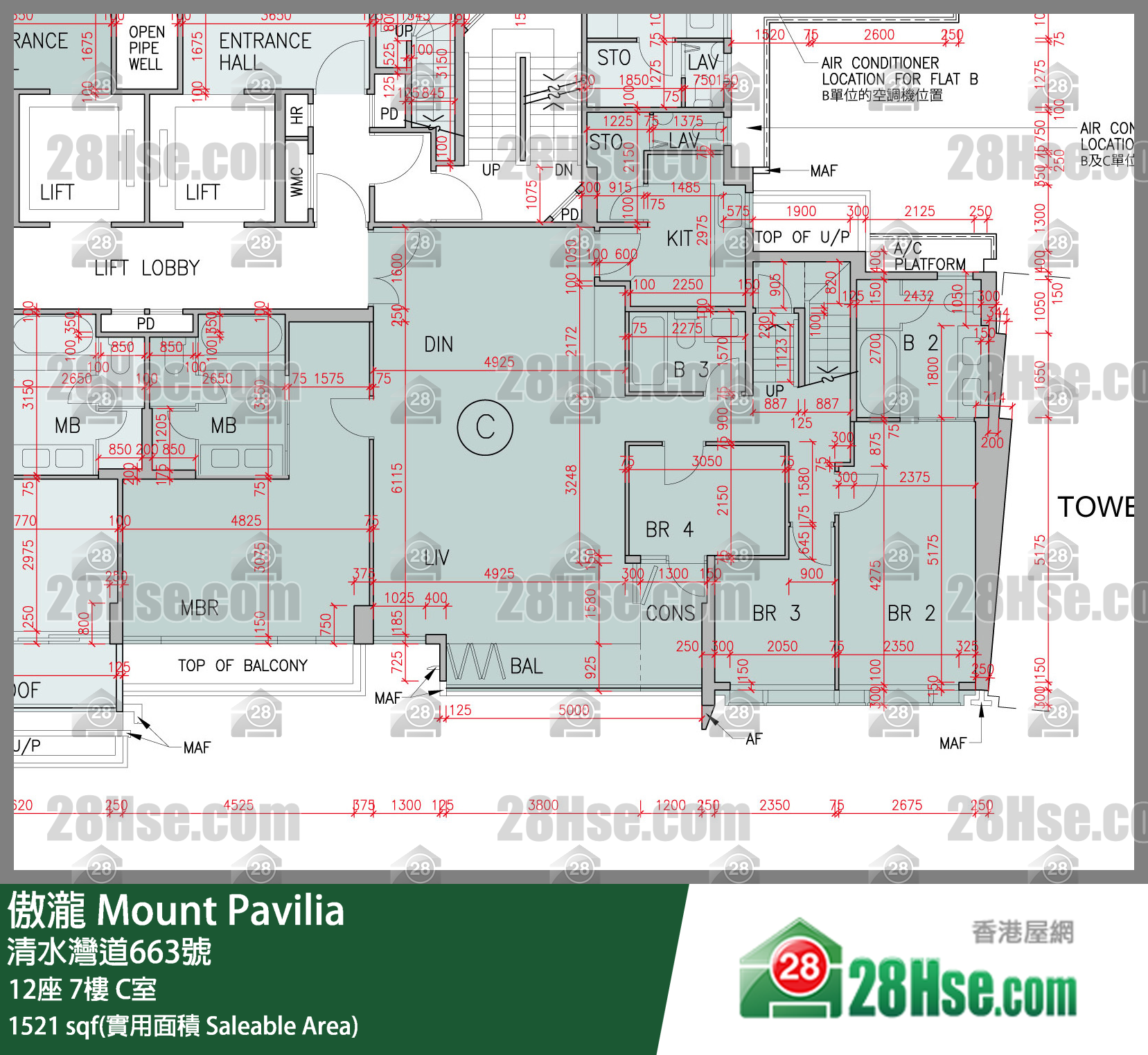 傲瀧 12座 7樓 C室 平面圖