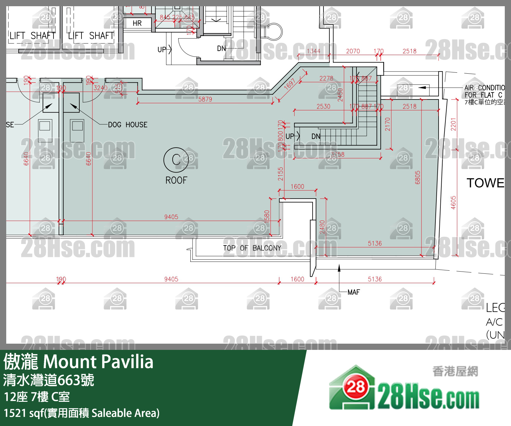 傲瀧 12座 7樓 C室 平面圖
