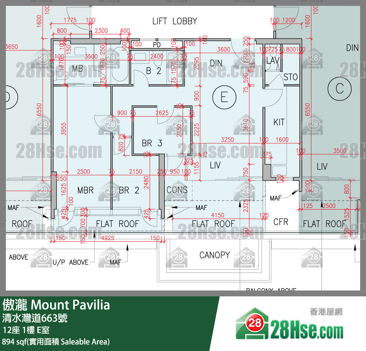 傲瀧 12座1樓 E室 平面圖