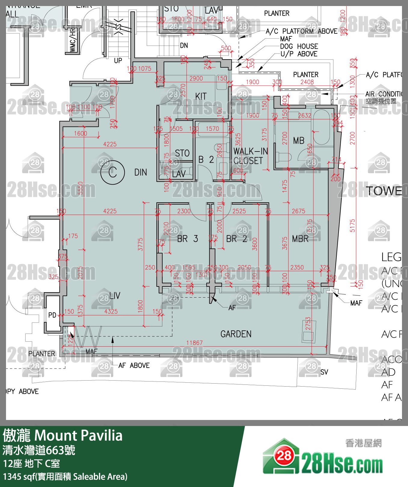 傲瀧 12座 C室 平面圖