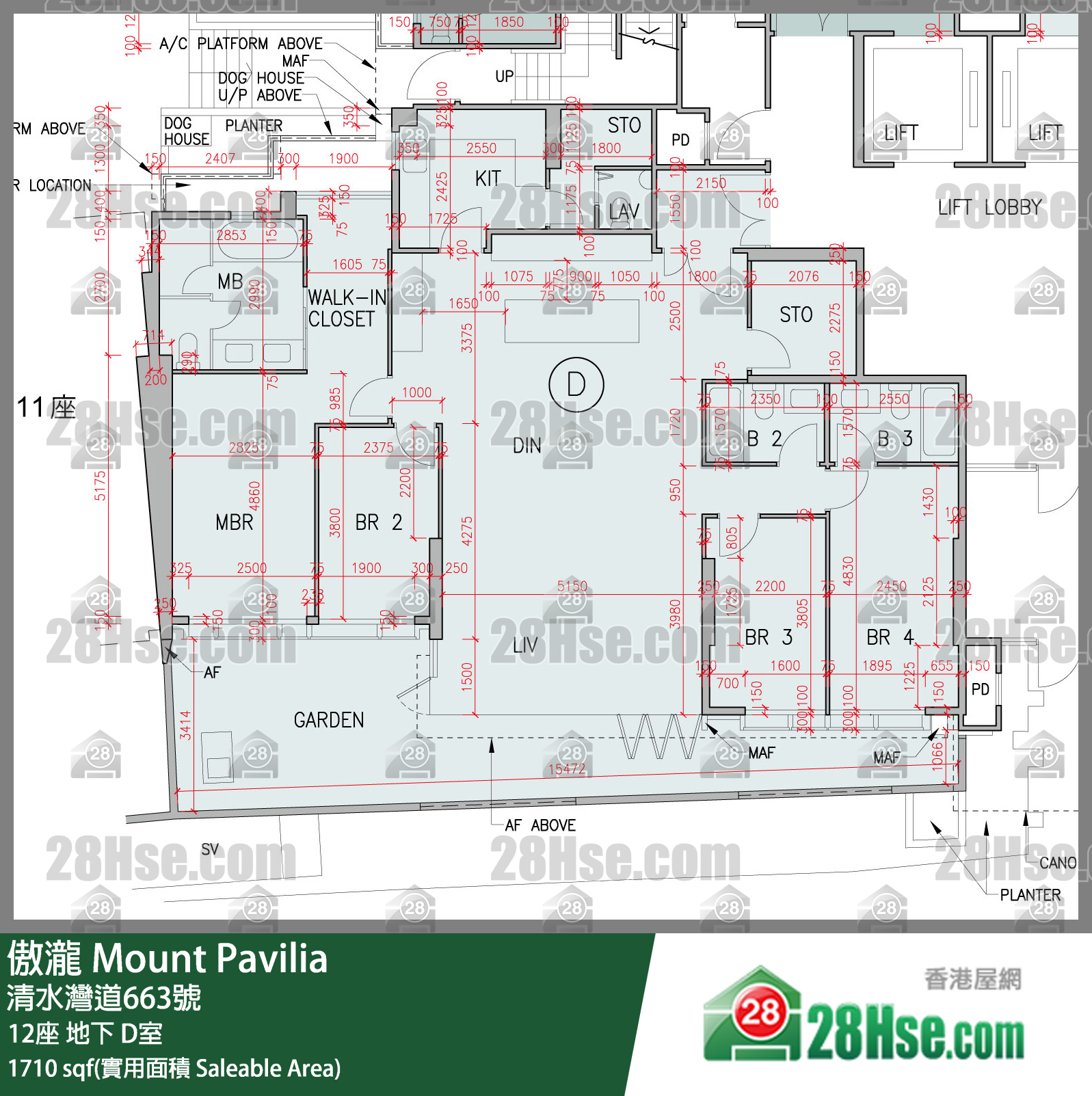傲瀧 12座 D室 平面圖