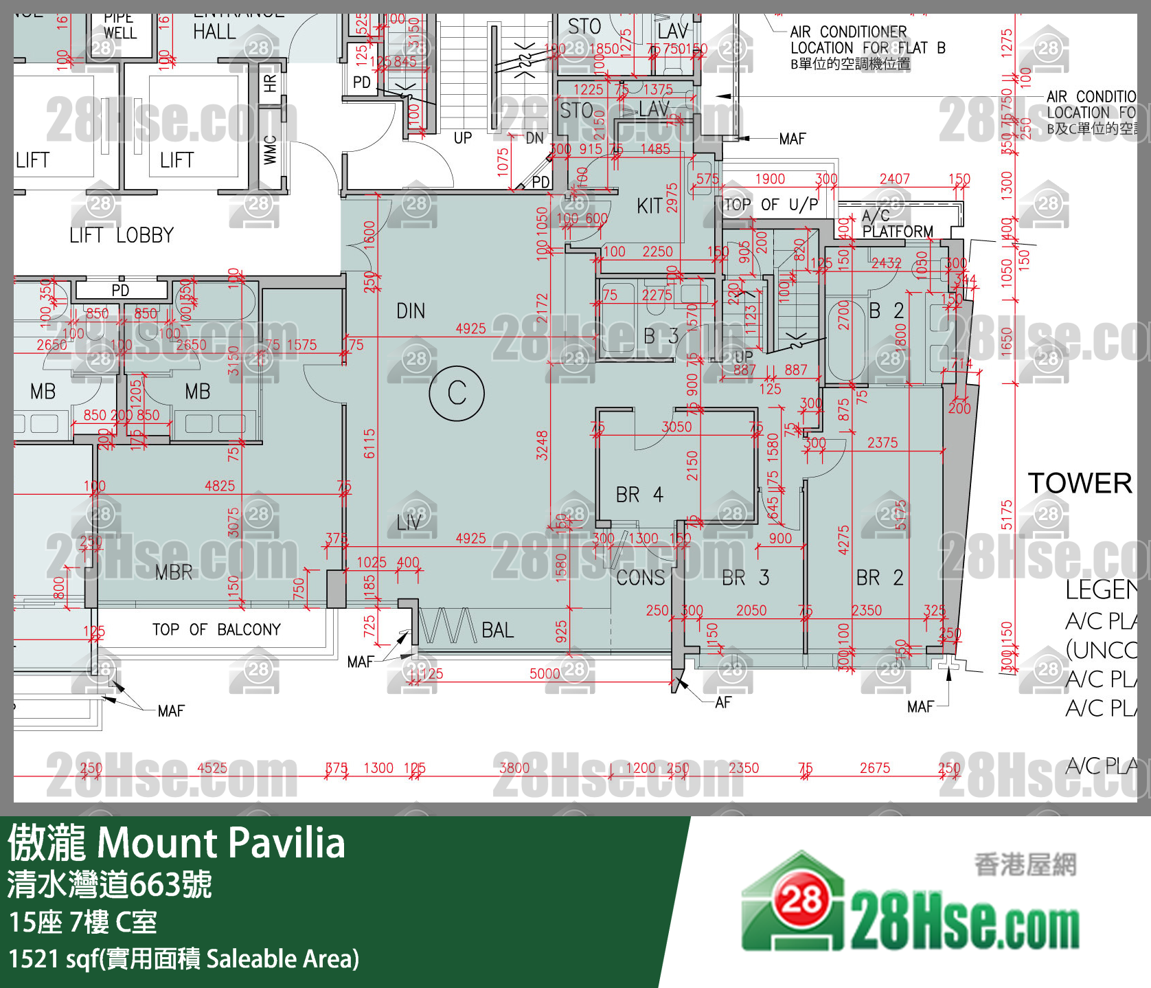 傲瀧 15座7樓 C室 平面圖