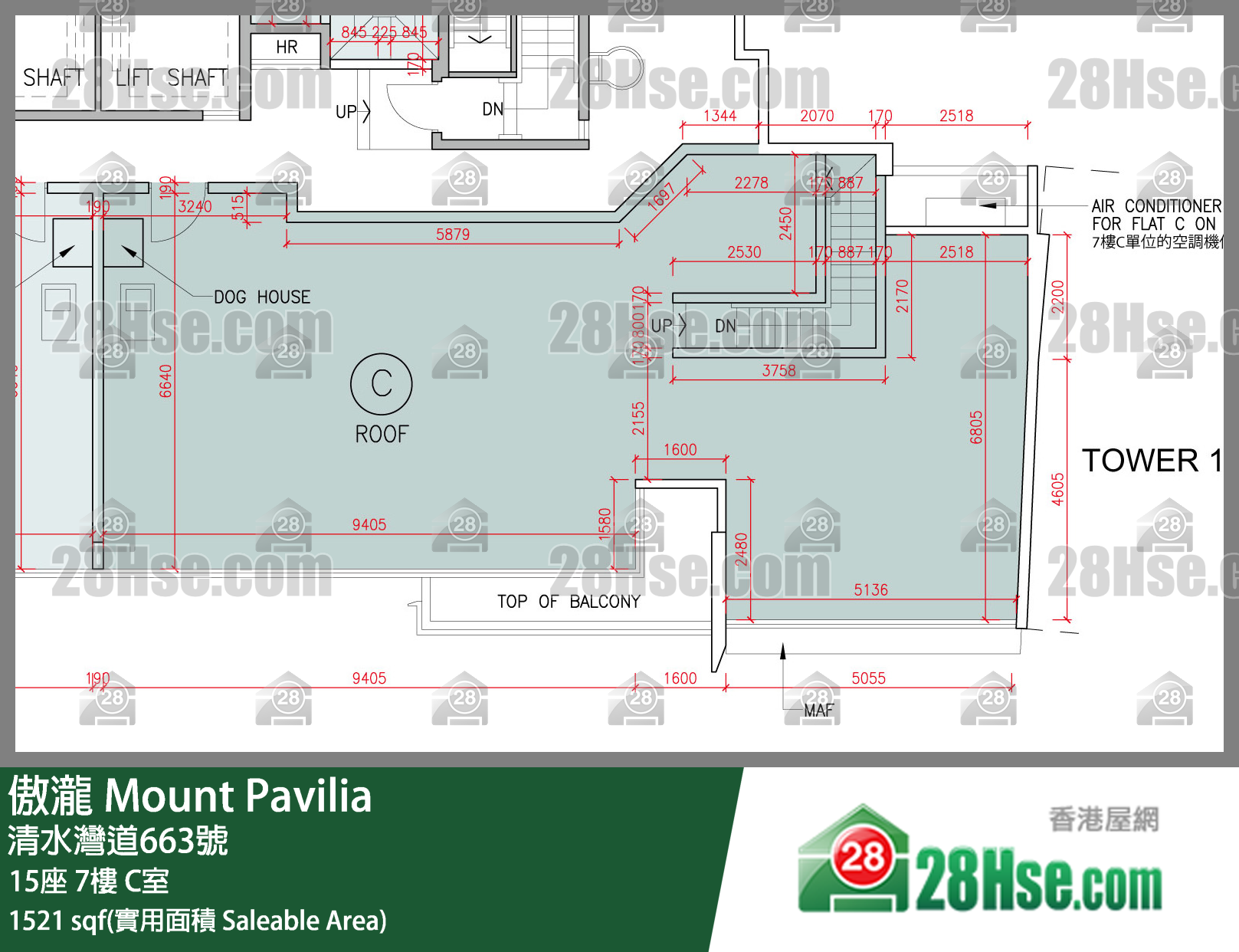 傲瀧 15座7樓 C室 平面圖