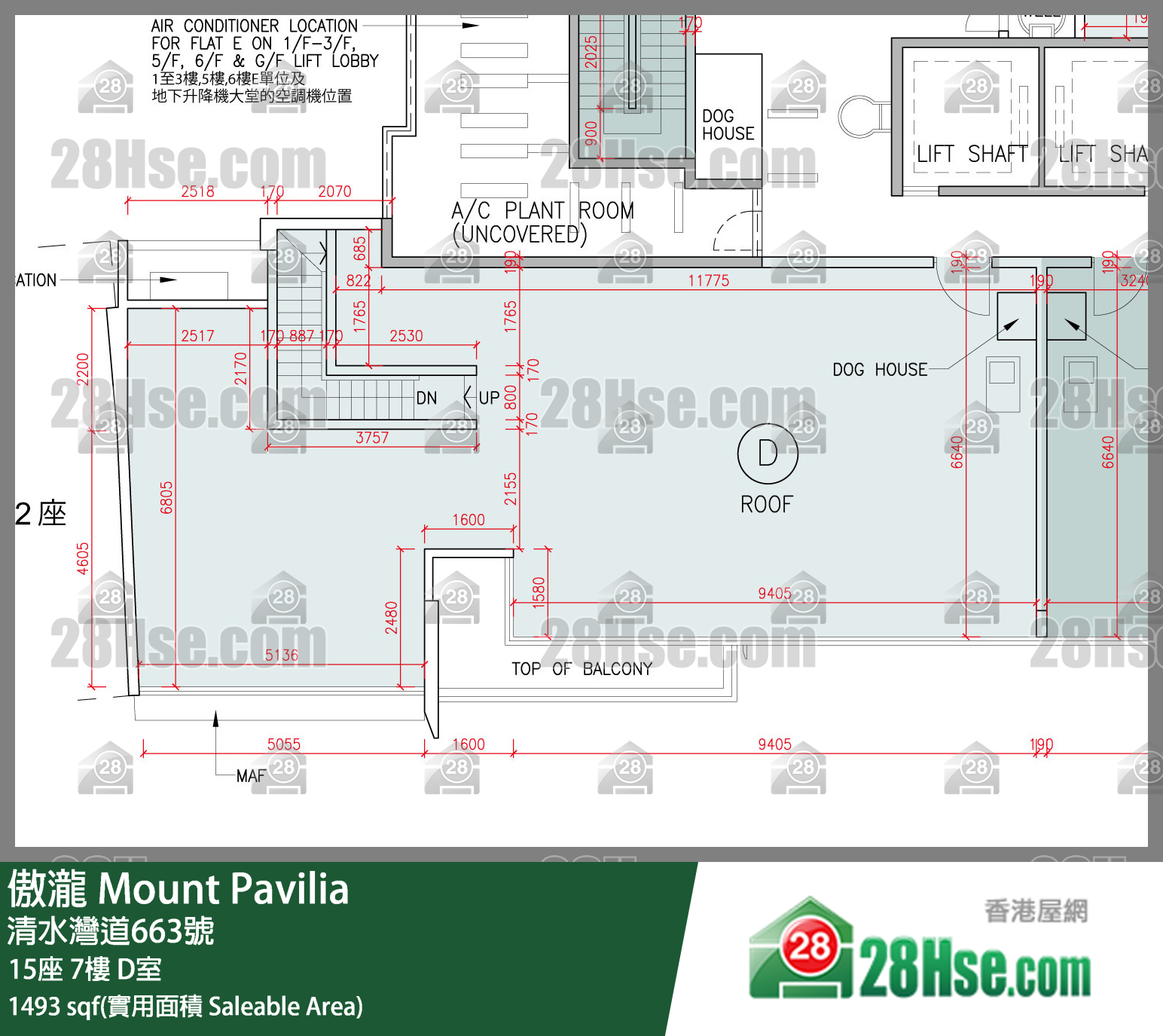 傲瀧 15座 7樓 D室 平面圖