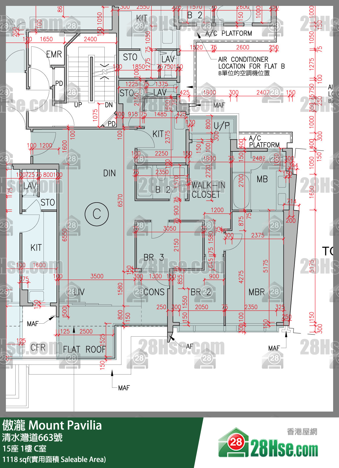 傲瀧 15座 1樓 C室 平面圖